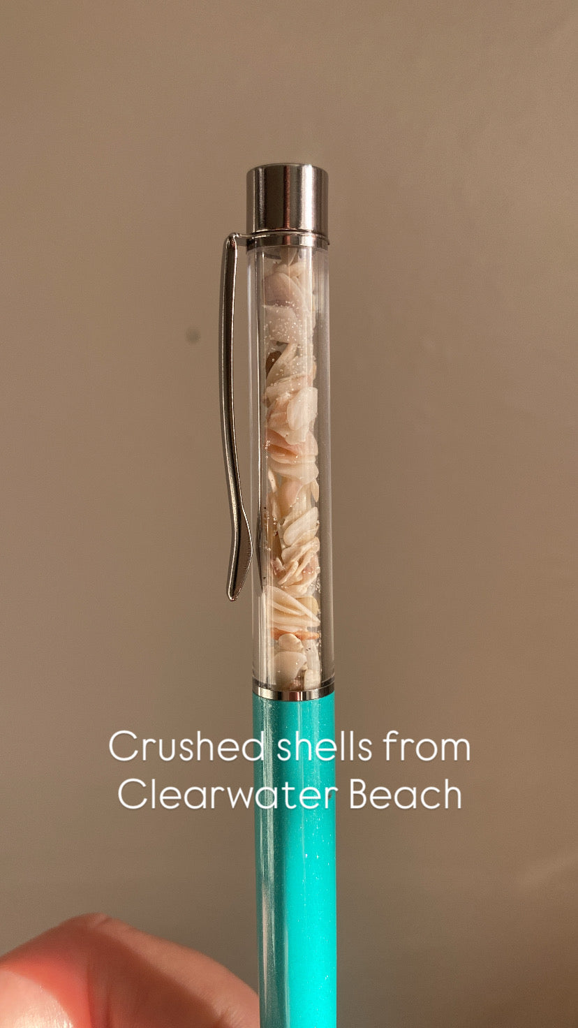 Sea Glass & Shell Pens