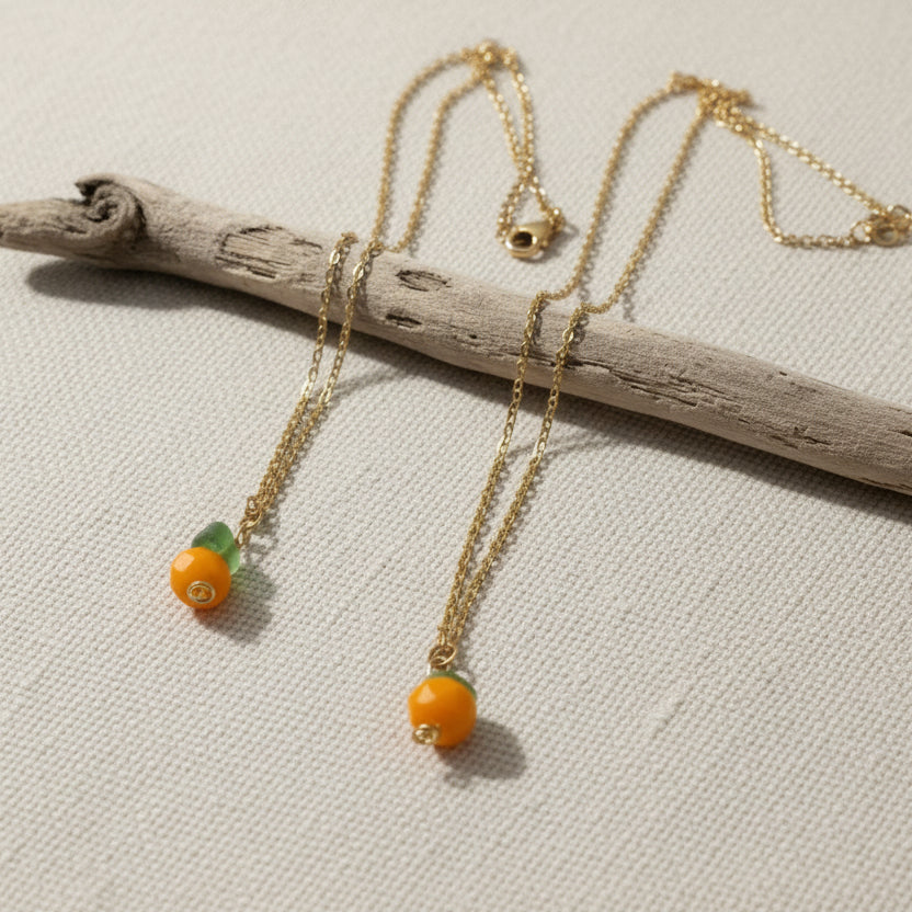 Florida Orange Glass Necklace