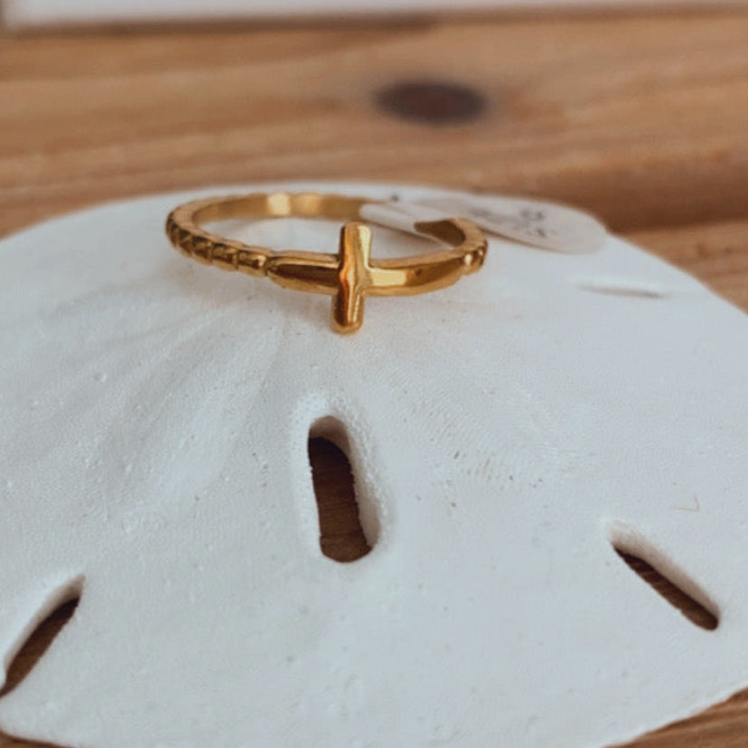 Gold Cross Ring