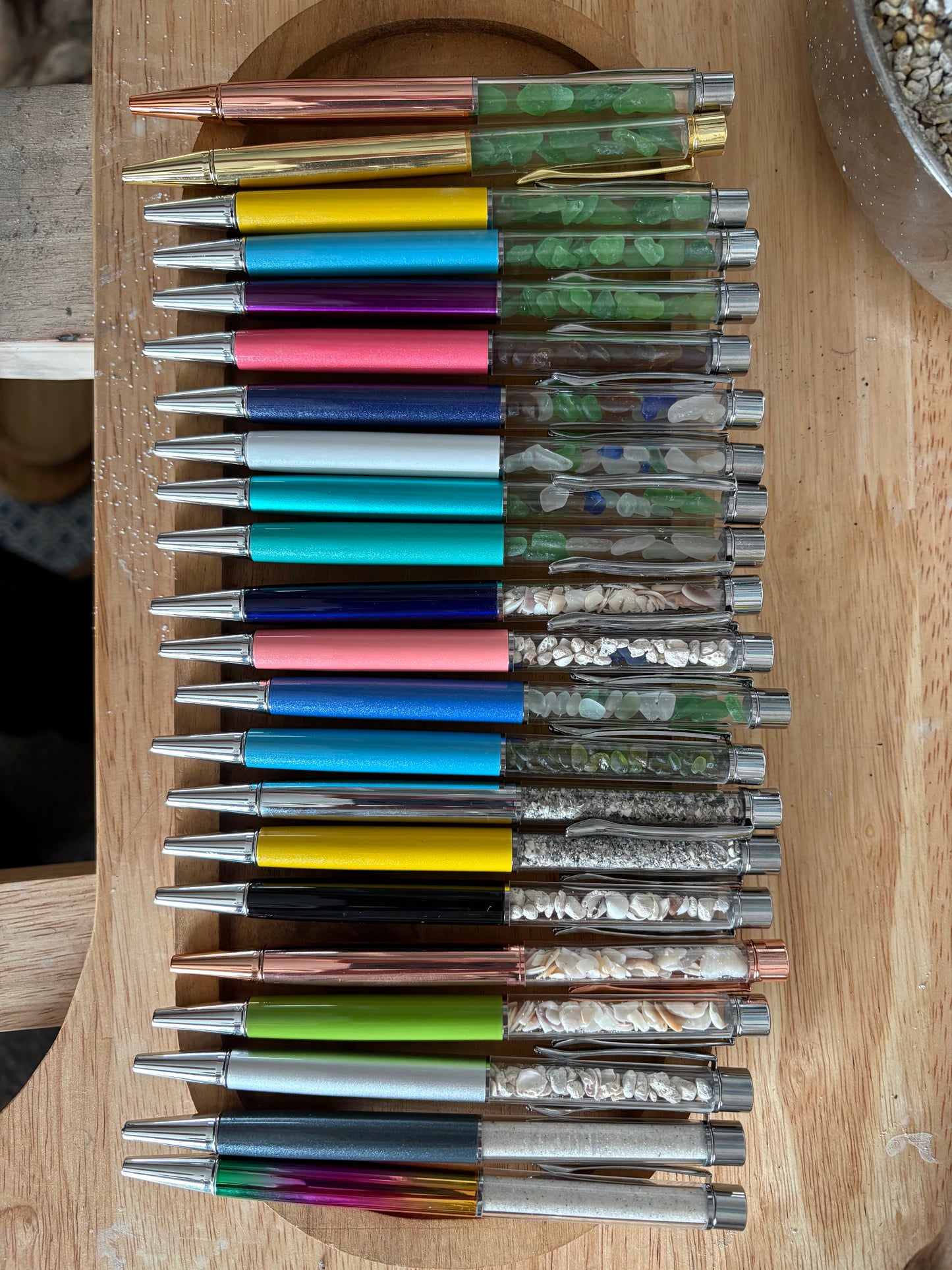 Sea Glass & Shell Pens