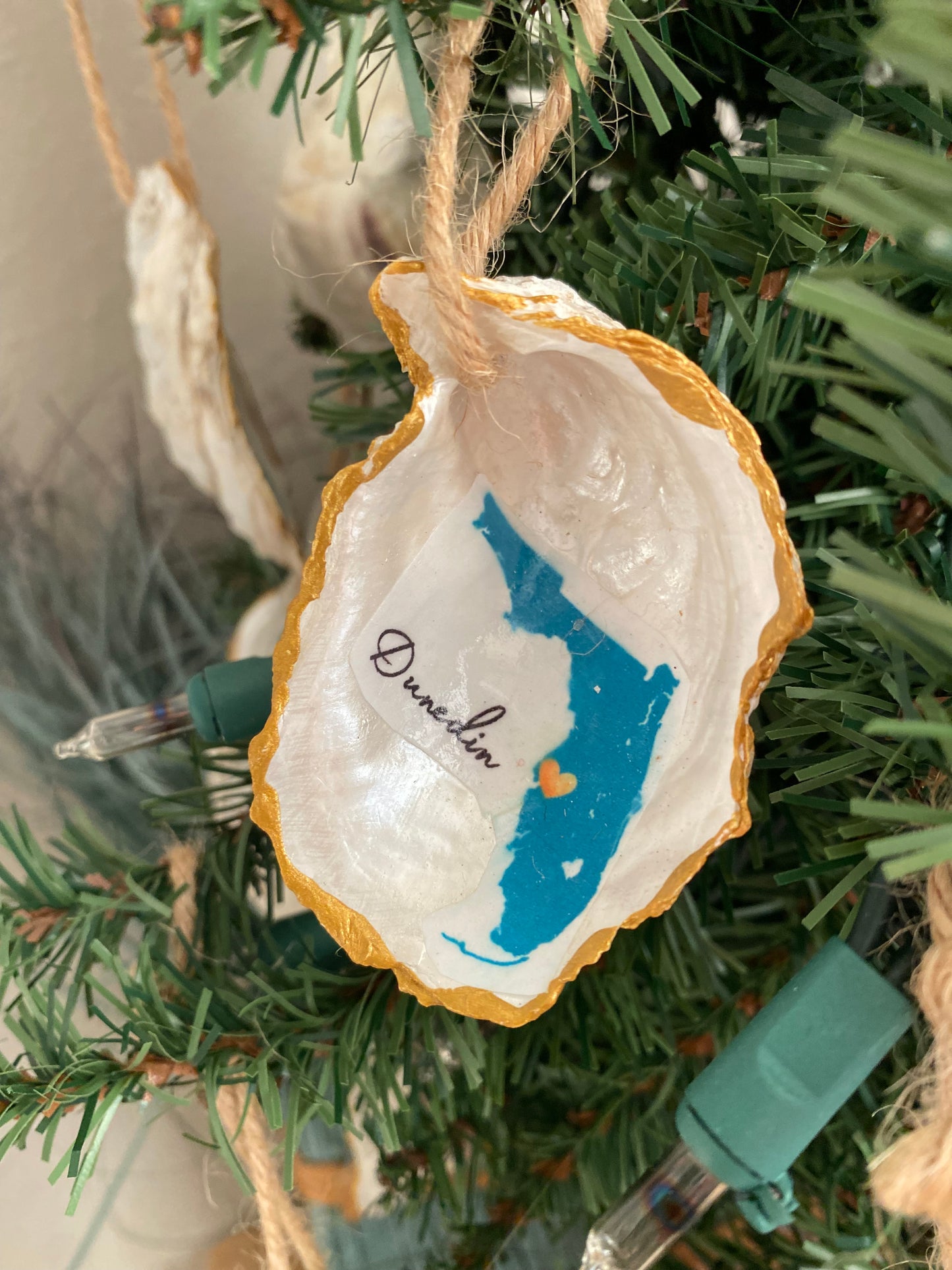 Dunedin FL Handmade Shell Christmas Ornament
