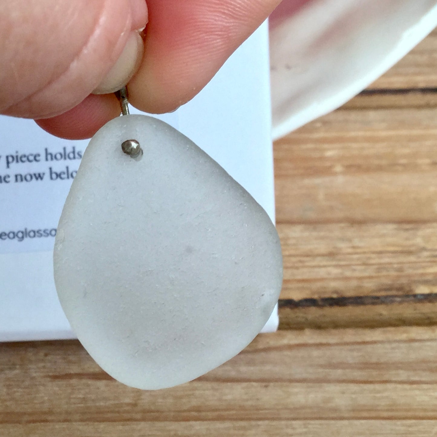 Genuine Real Clear Sea Glass Pendant Necklace