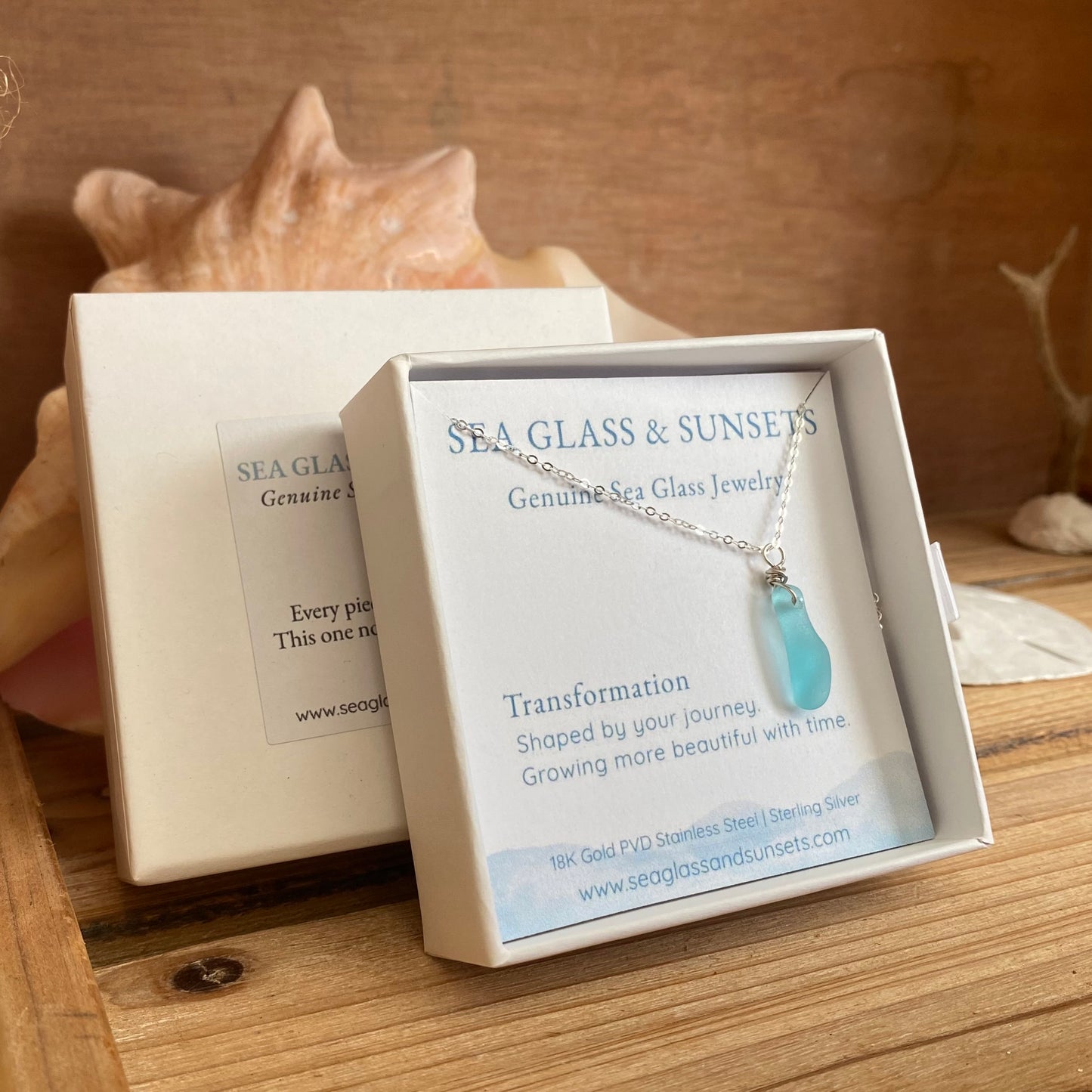 Teal Tide – Rare Organically Shaped Sea Glass Anchor Necklace