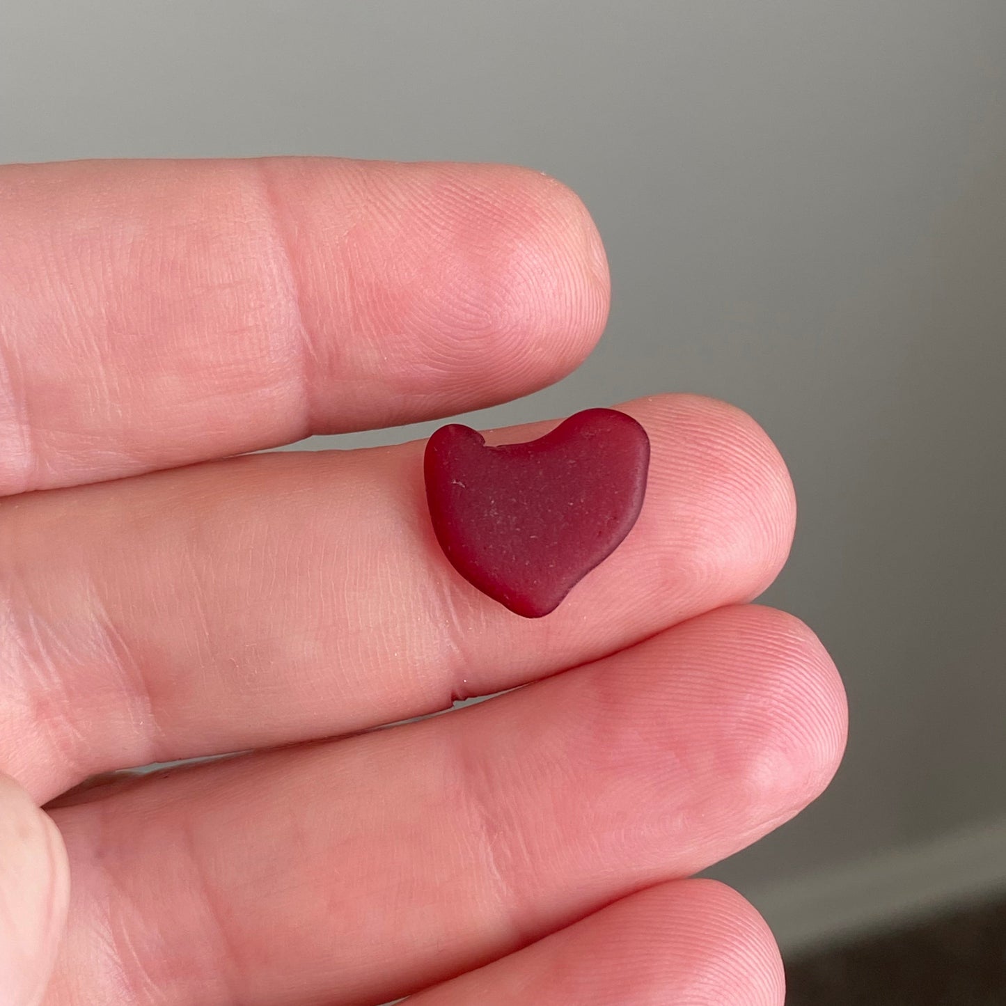 Rare Red Sea Glass Heart Necklace – Bezel Set in Sterling Silver