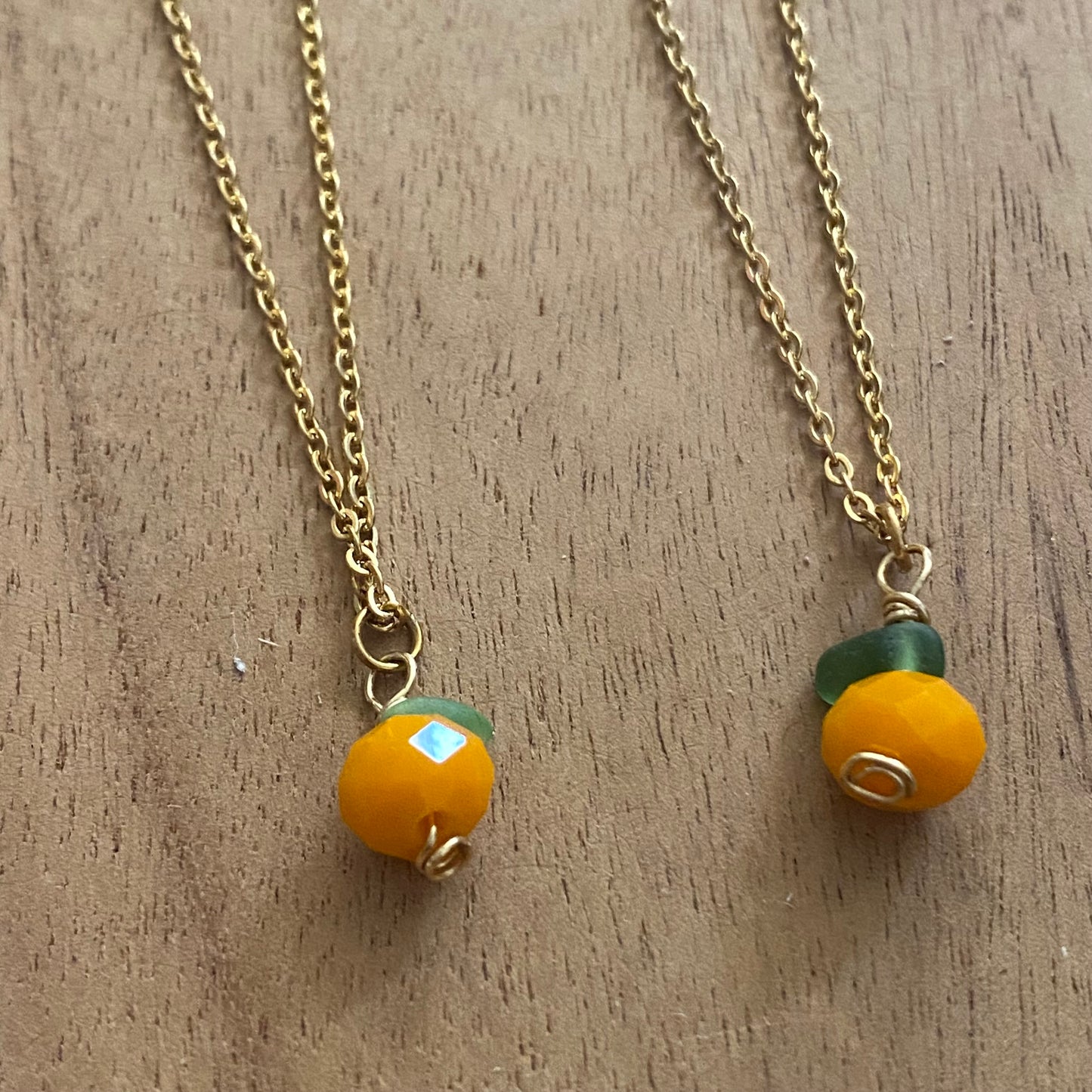 Florida Orange Glass Necklace
