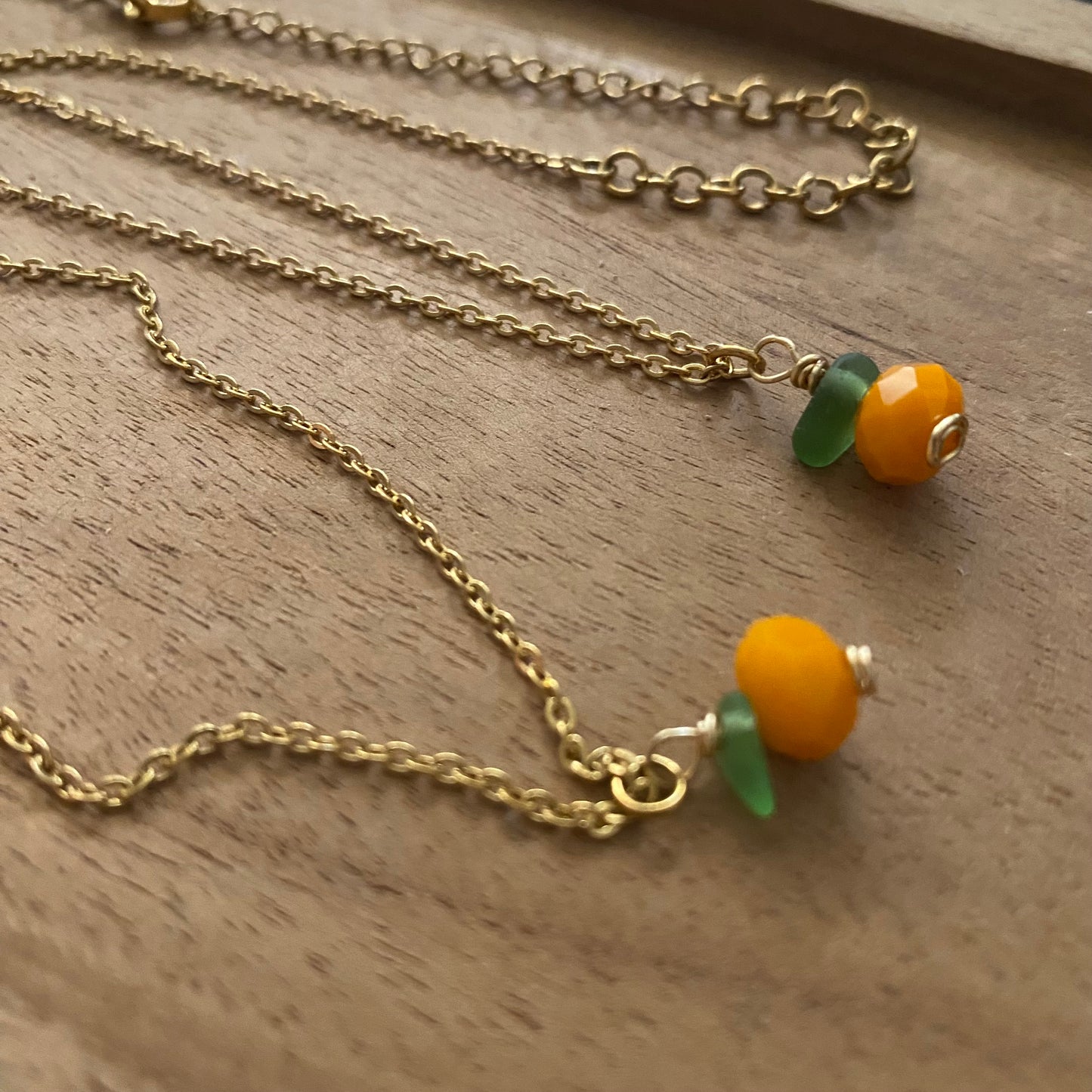 Florida Orange Glass Necklace