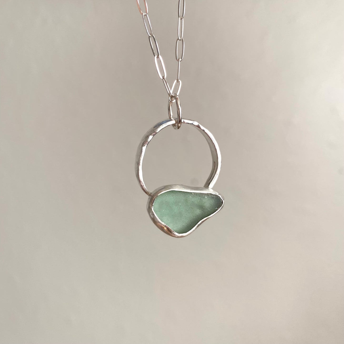 A Happy Little Accident from the Sea | Bezel Set Sea Glass Necklace