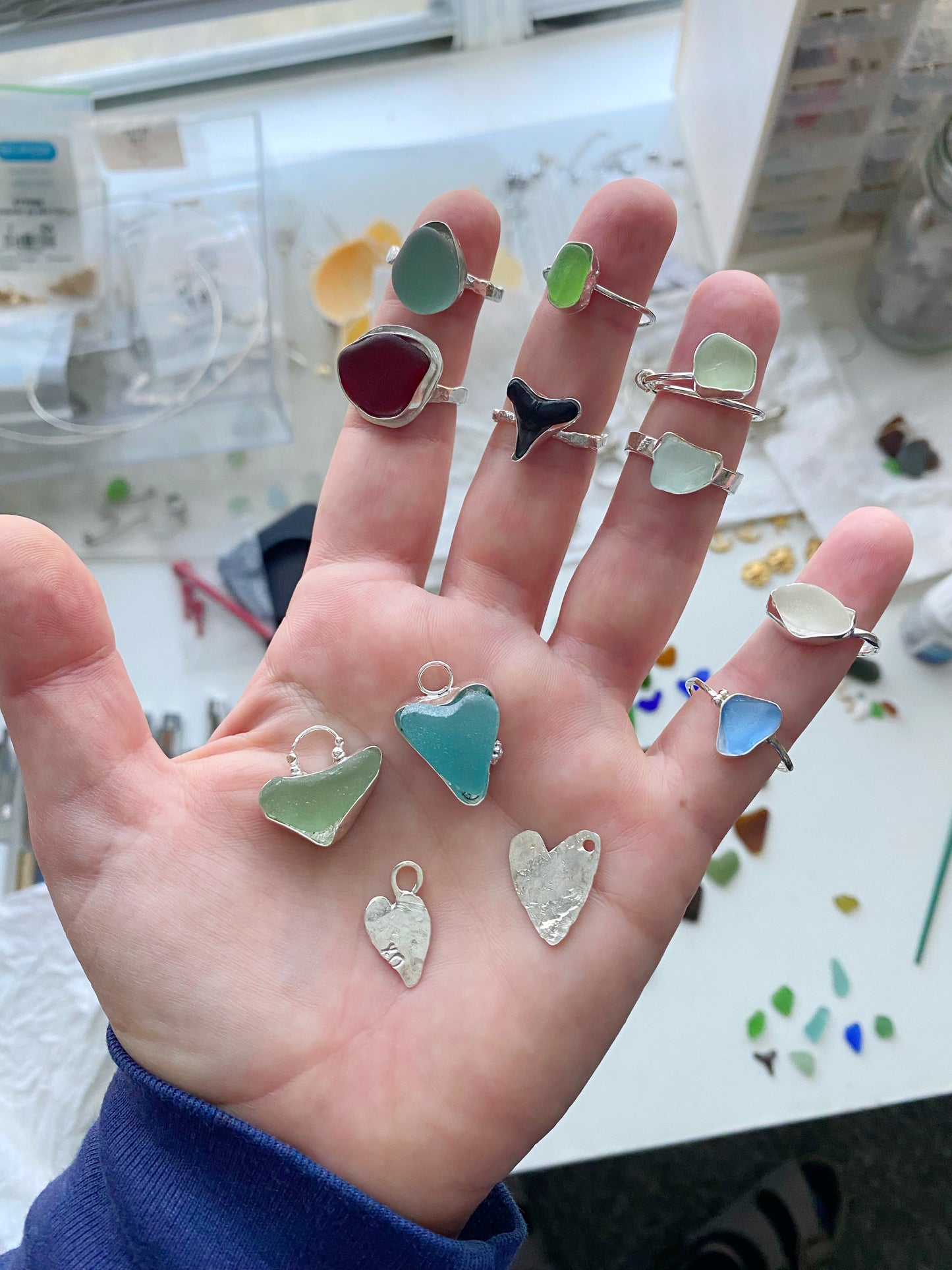 Teal Heart Sea Glass Necklace | One of a Kind