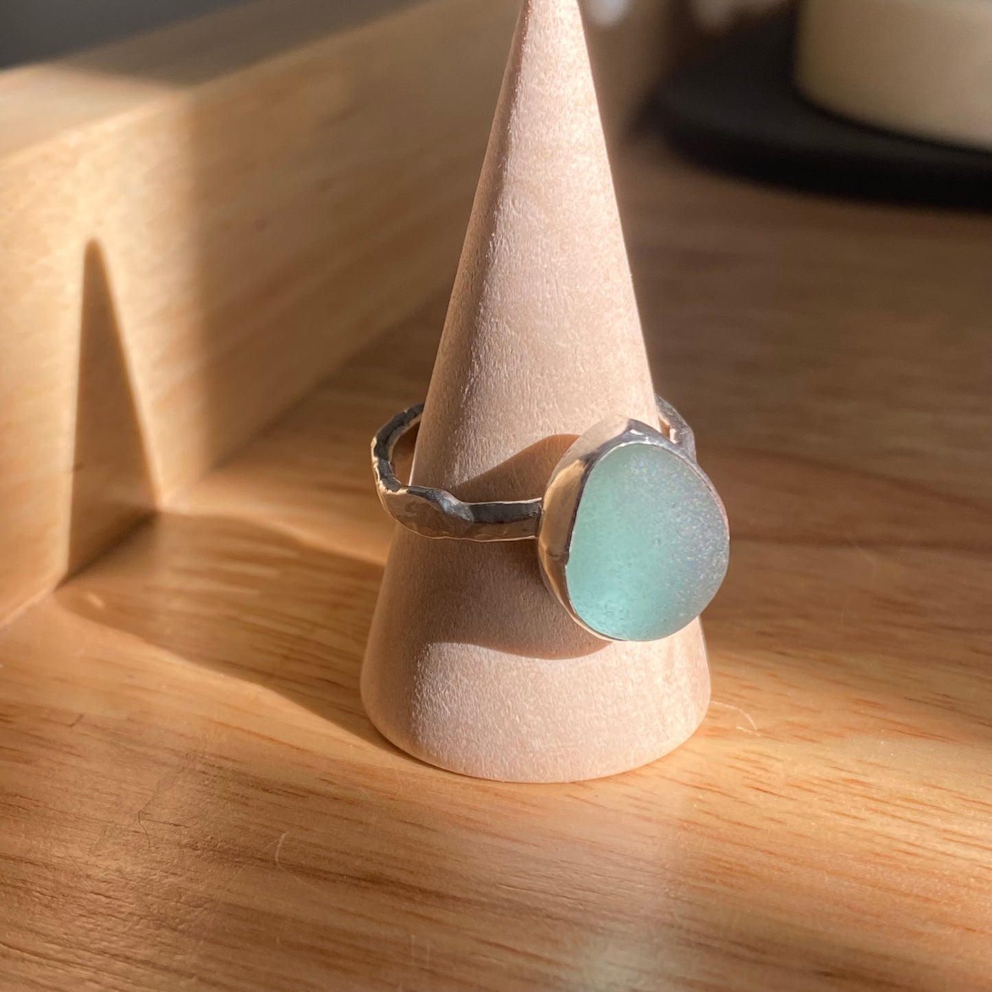 Perfect Sea Foam Sea Glass Statement Ring | One of a Kind | Size 8