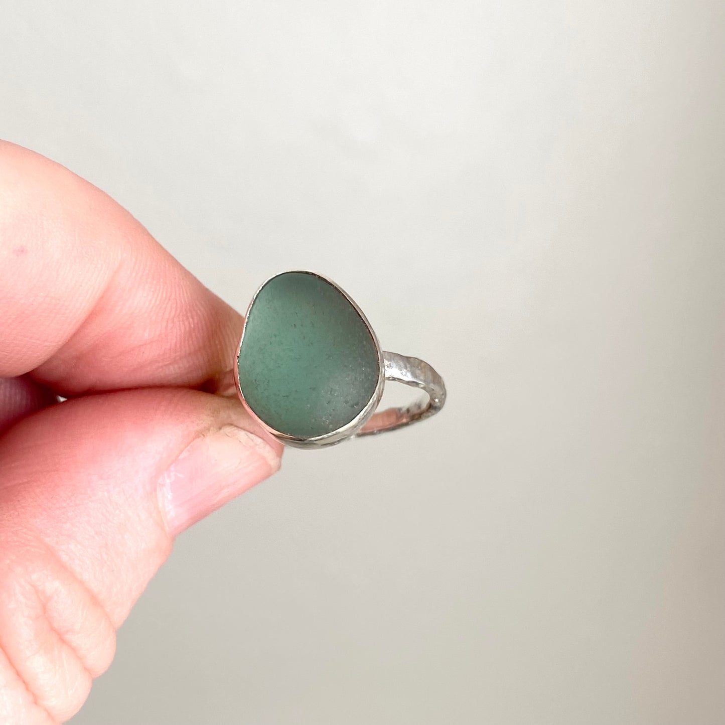 Perfect Sea Foam Sea Glass Statement Ring | One of a Kind | Size 8