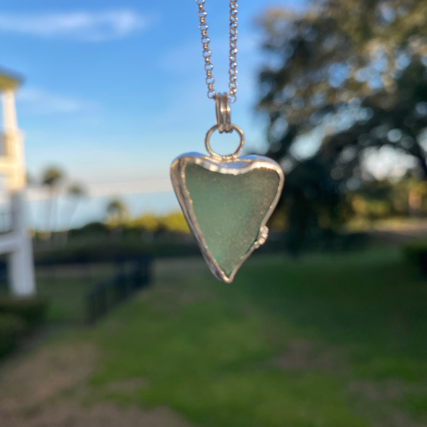 Teal Heart Sea Glass Necklace | One of a Kind