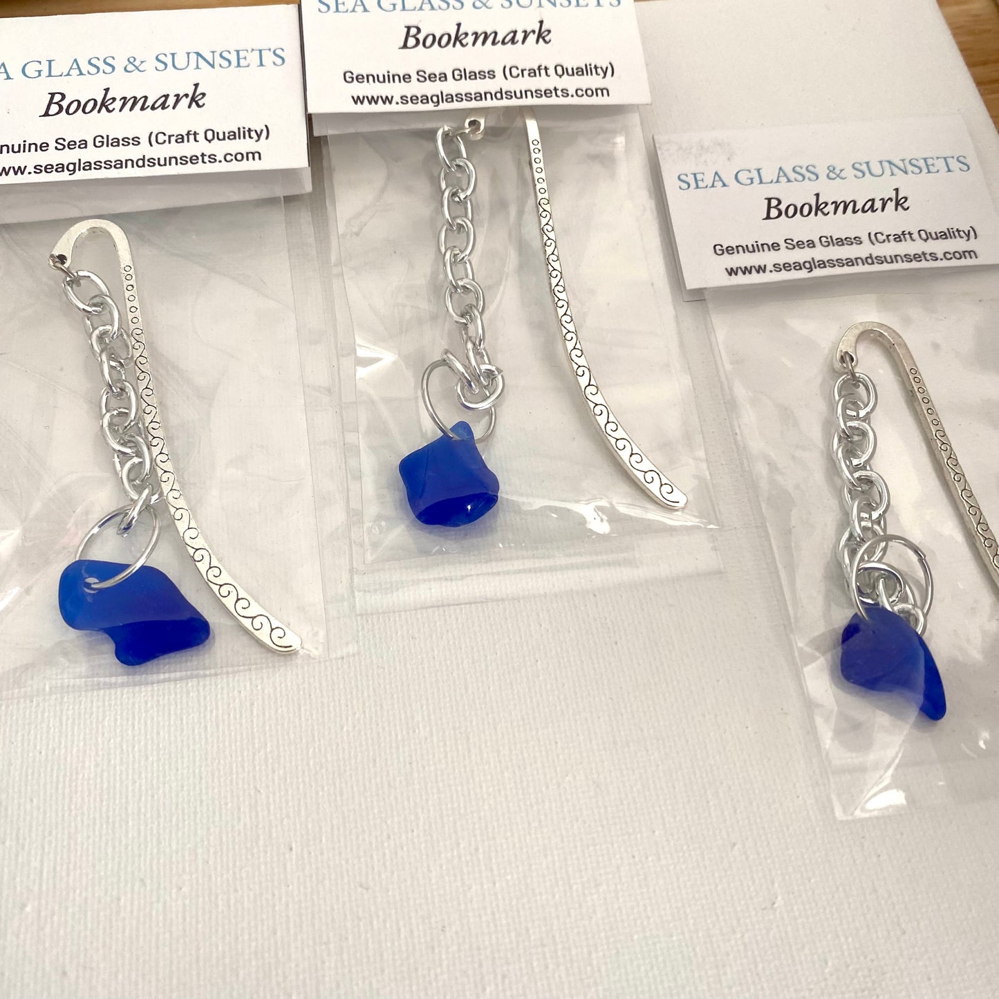 Authentic Sea Glass Bookmark – Handmade Ocean Tumbled Sea Glass, Book Lover Gift