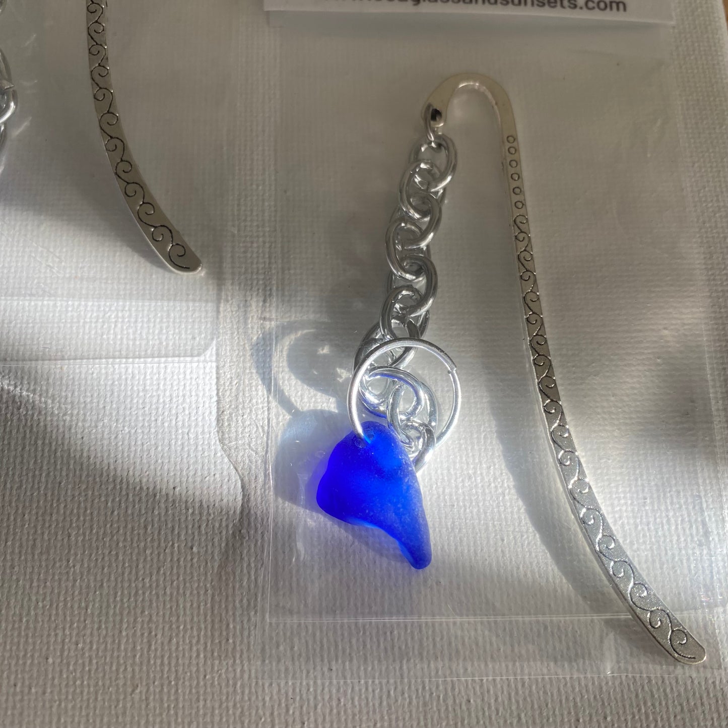 Authentic Sea Glass Bookmark – Handmade Ocean Tumbled Sea Glass, Book Lover Gift