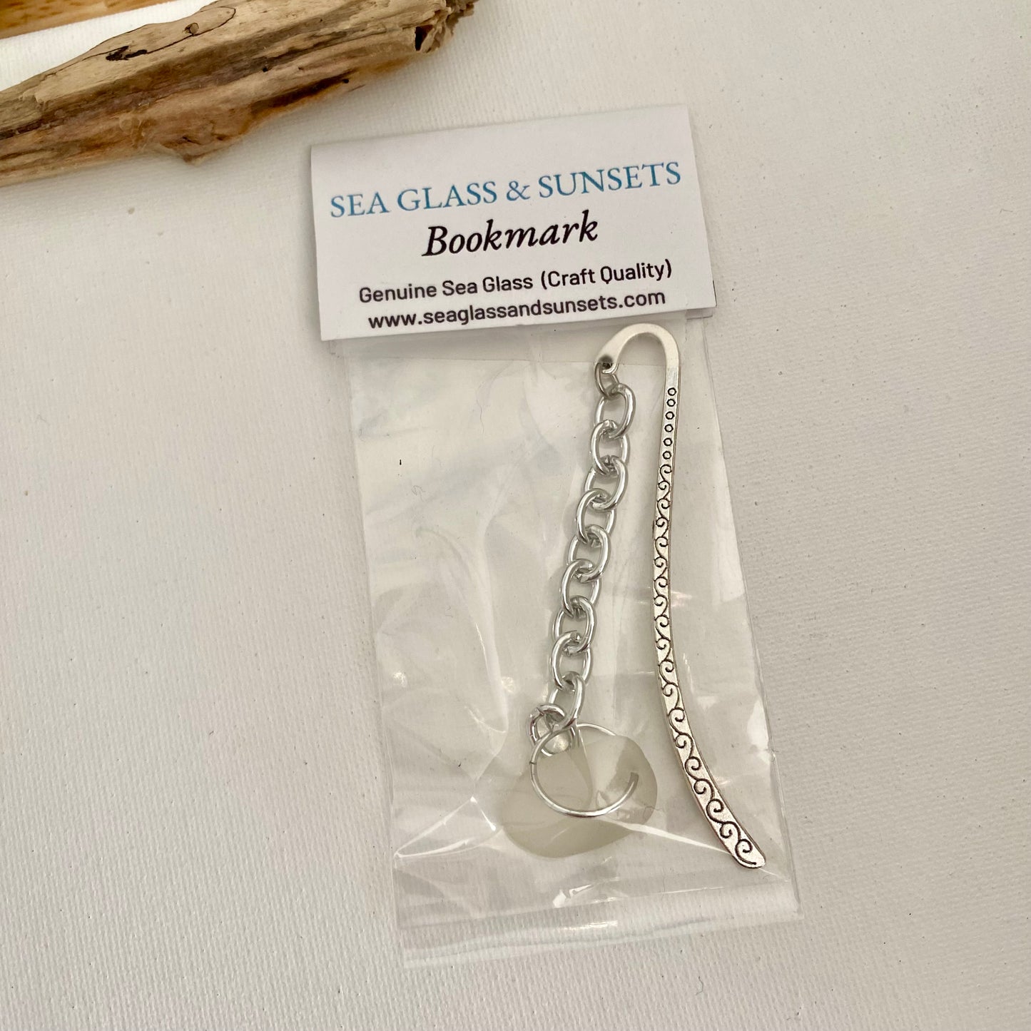 Authentic Sea Glass Bookmark – Handmade Ocean Tumbled Sea Glass, Book Lover Gift