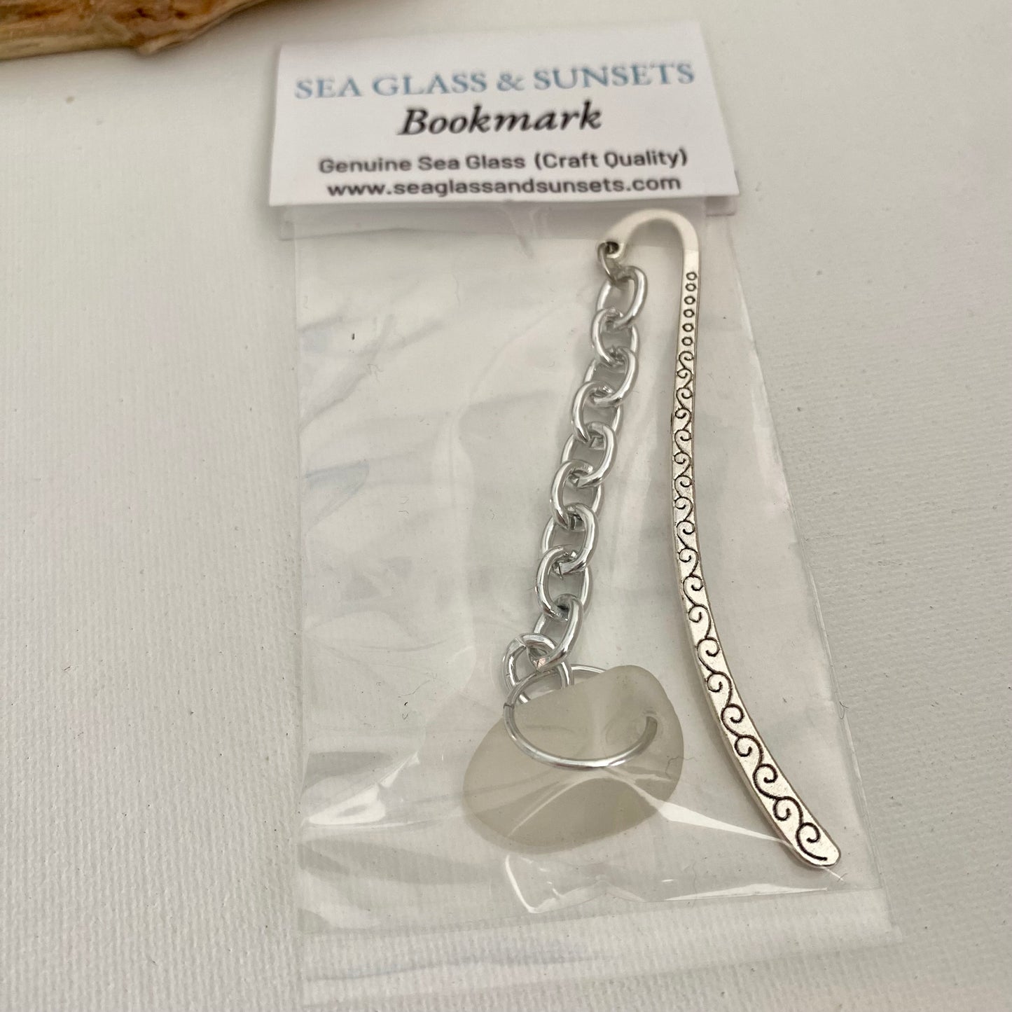 Authentic Sea Glass Bookmark – Handmade Ocean Tumbled Sea Glass, Book Lover Gift