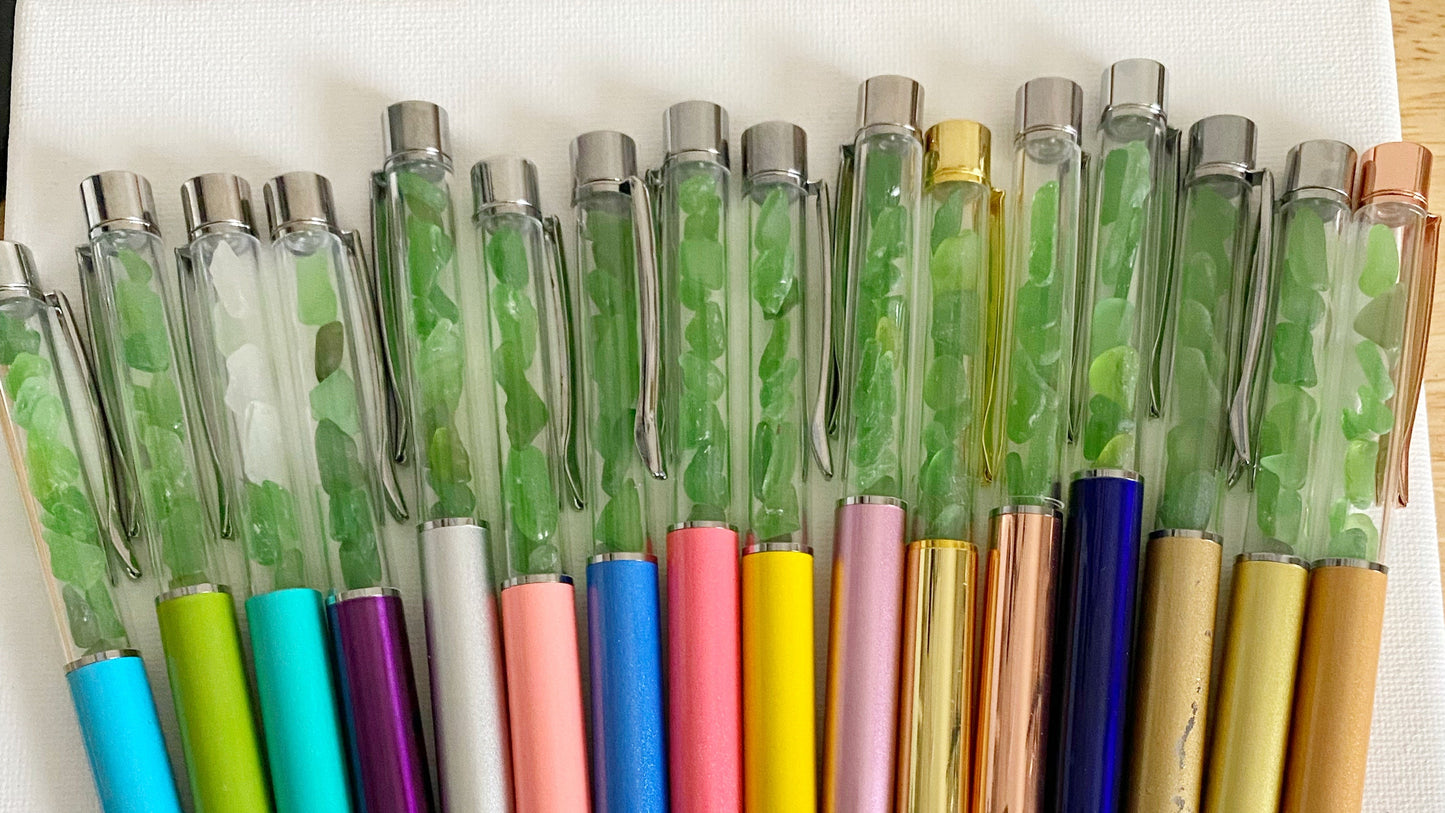 Sea Glass & Shell Pens  (The St. Patrick's Day Collection)