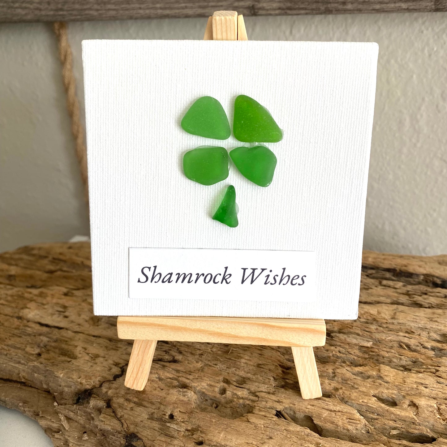 Four-Leaf Clover Collection | 4x4 Sea Glass Art