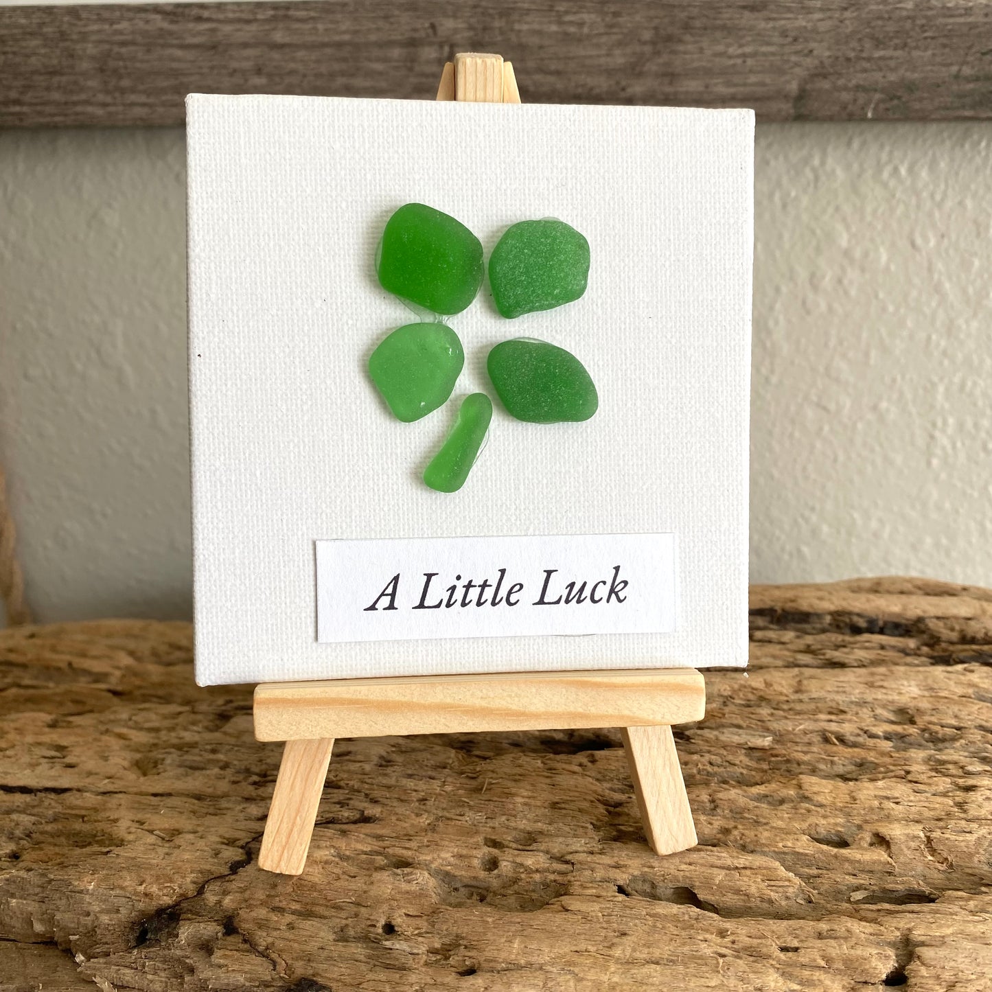 Four-Leaf Clover Collection | 4x4 Sea Glass Art