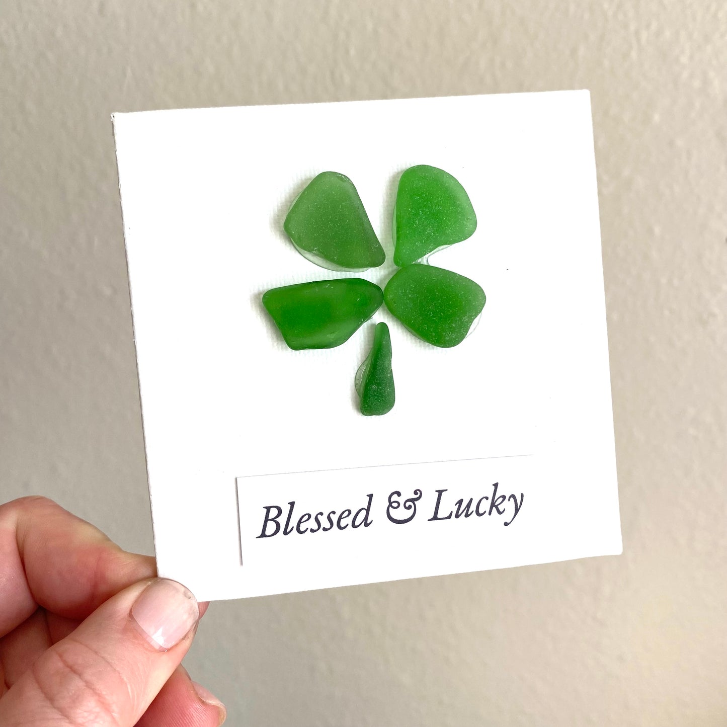 Four-Leaf Clover Collection | 4x4 Sea Glass Art