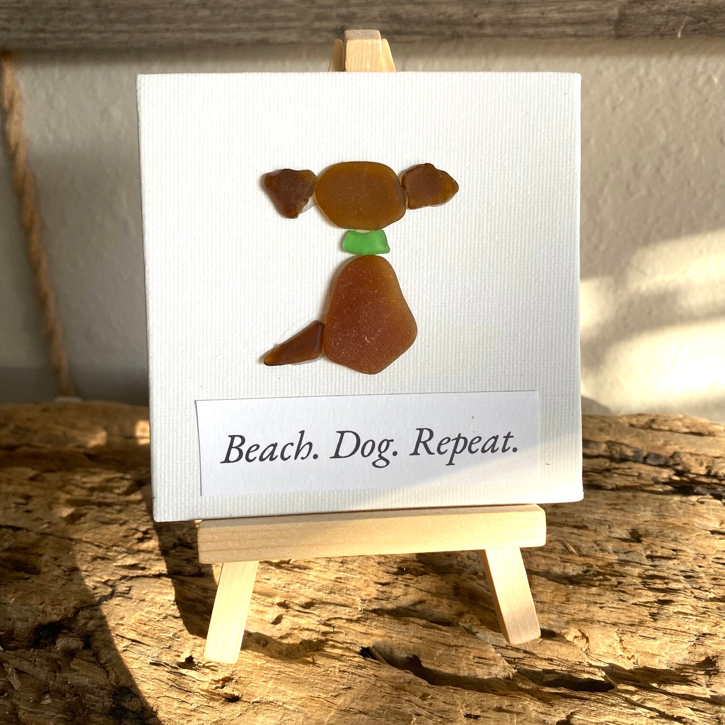 4x4 Sea Glass Art | Dog Lover Collection