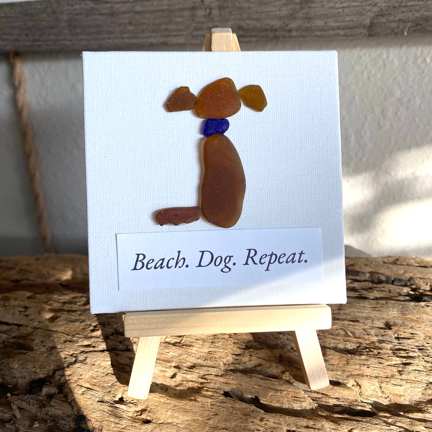 4x4 Sea Glass Art | Dog Lover Collection