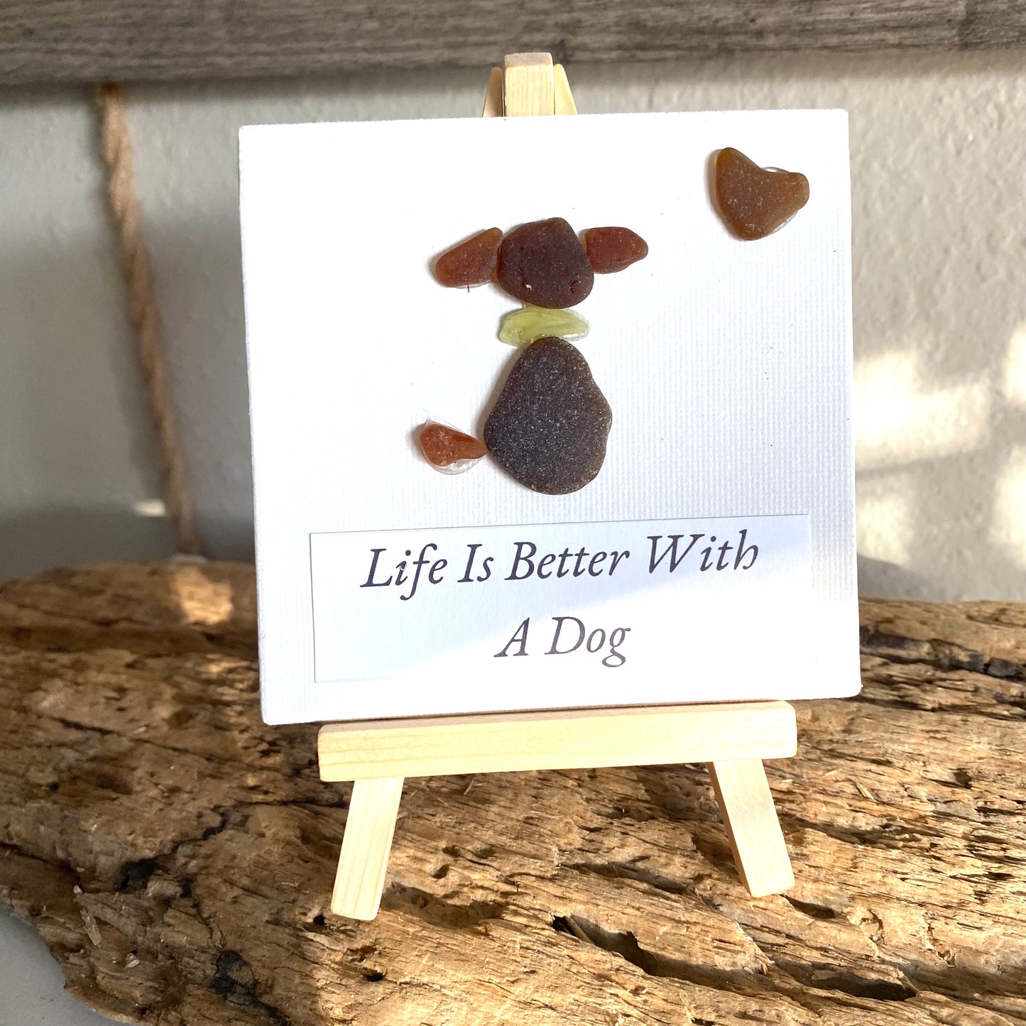 4x4 Sea Glass Art | Dog Lover Collection