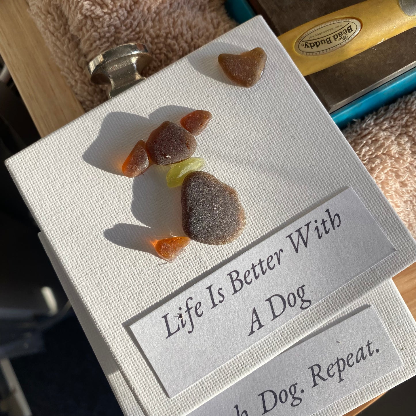 4x4 Sea Glass Art | Dog Lover Collection