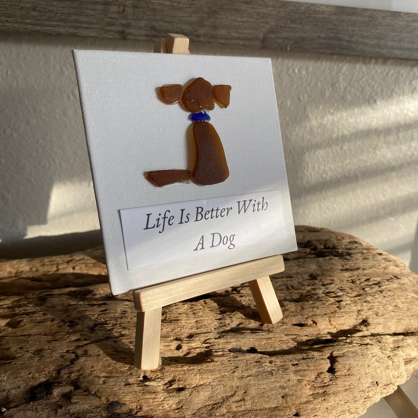 4x4 Sea Glass Art | Dog Lover Collection