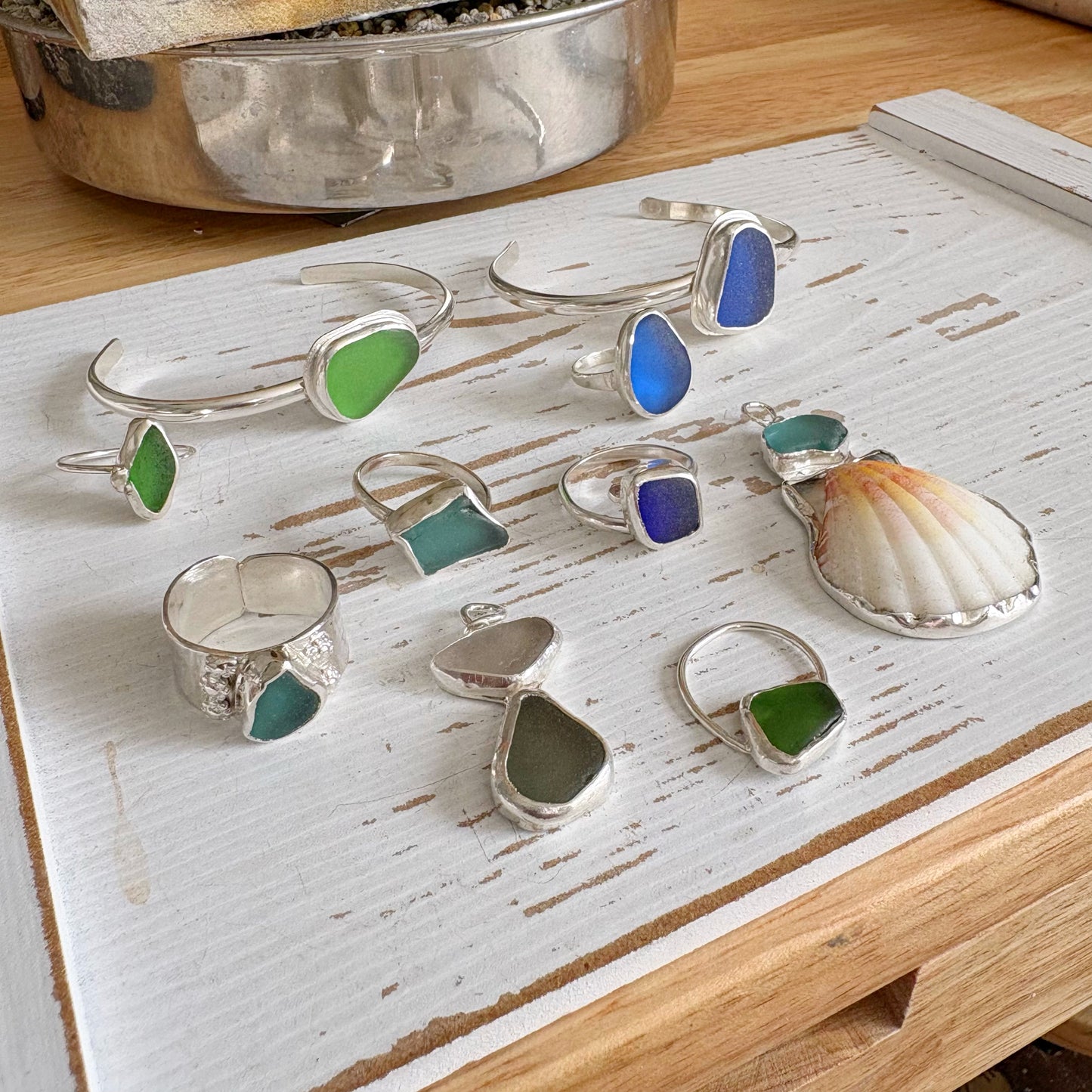 Ocean’s Devotion Cuff | Rare Cobalt Sea Glass