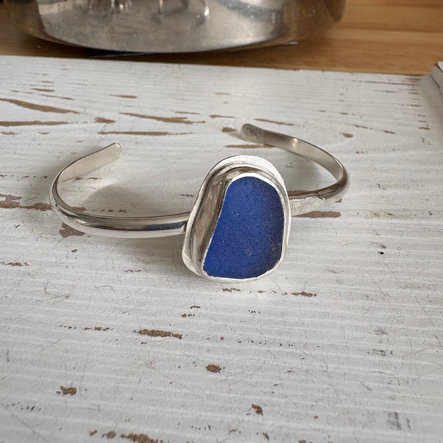 Ocean’s Devotion Cuff | Rare Cobalt Sea Glass