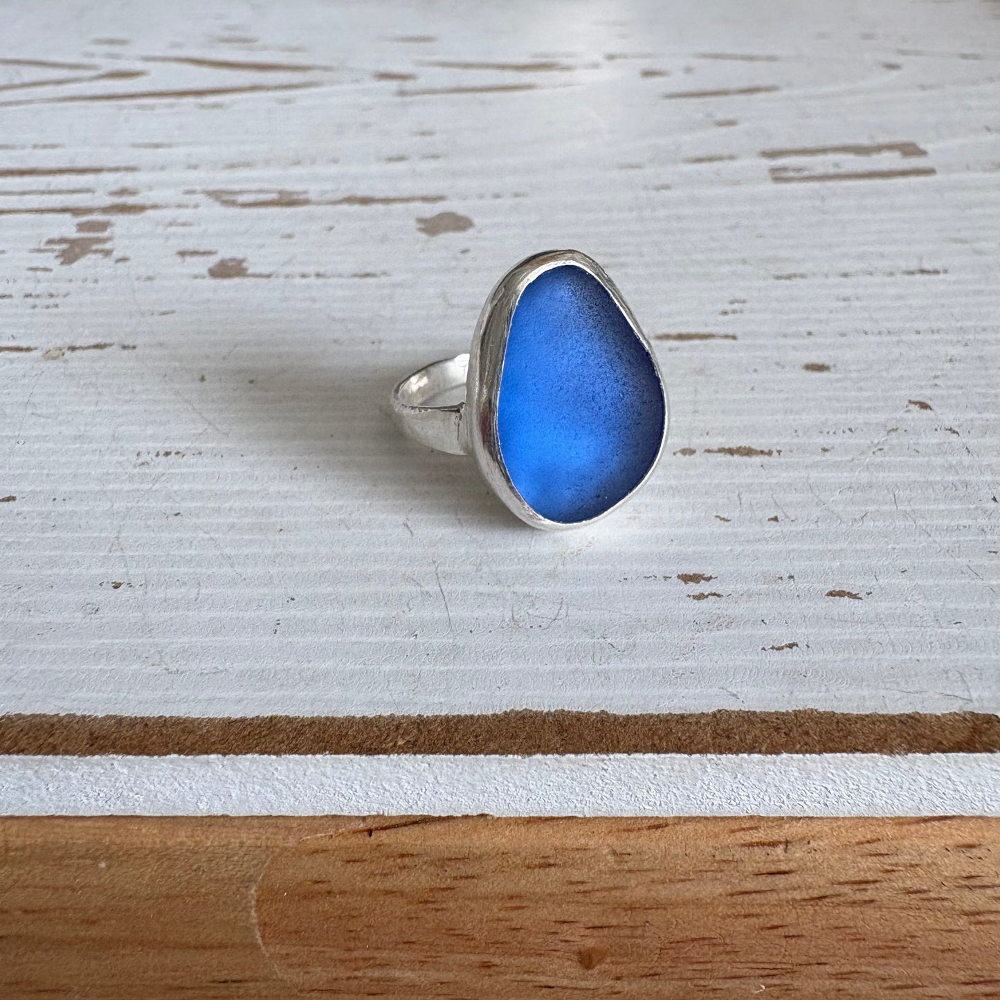 The Voyager Ring | Rare Cobalt Sea Glass