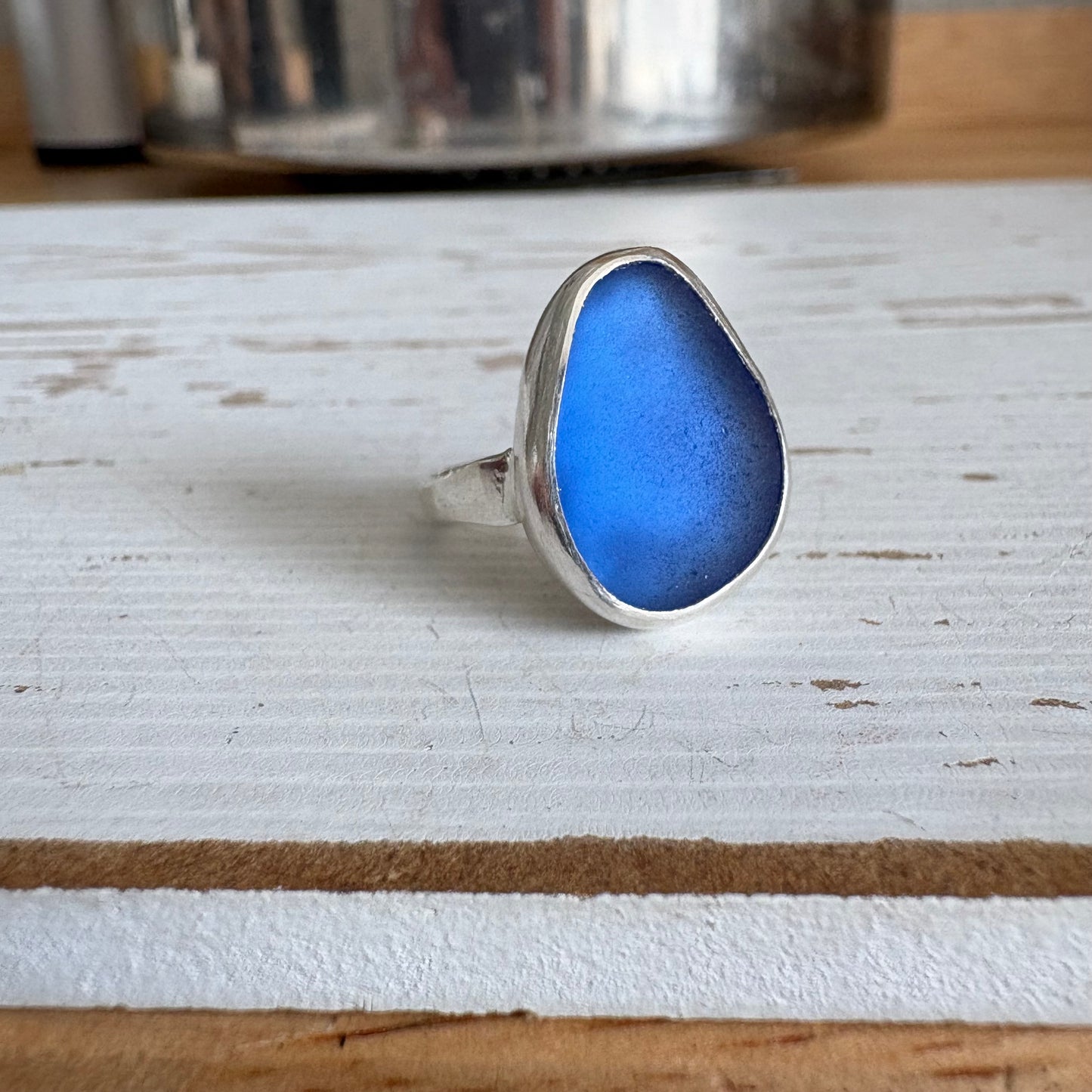 The Voyager Ring | Rare Cobalt Sea Glass