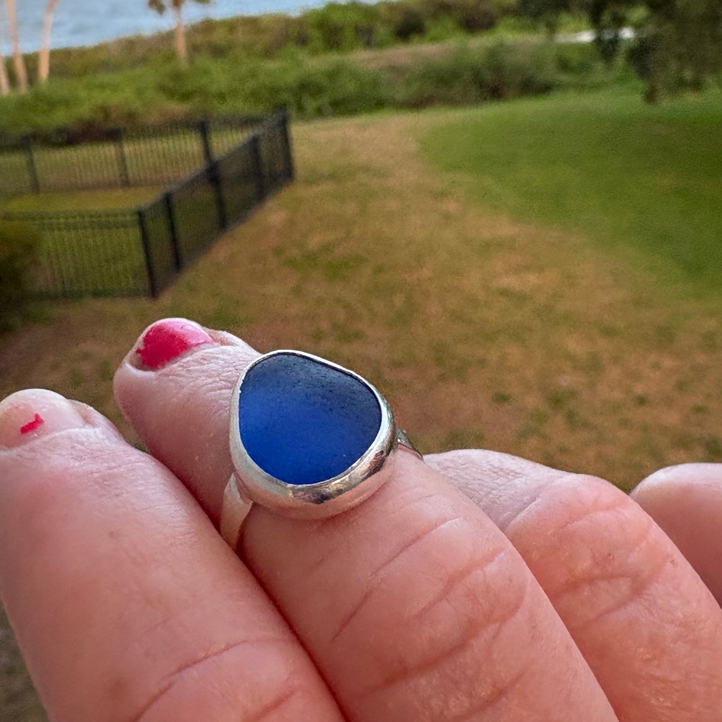 The Voyager Ring | Rare Cobalt Sea Glass