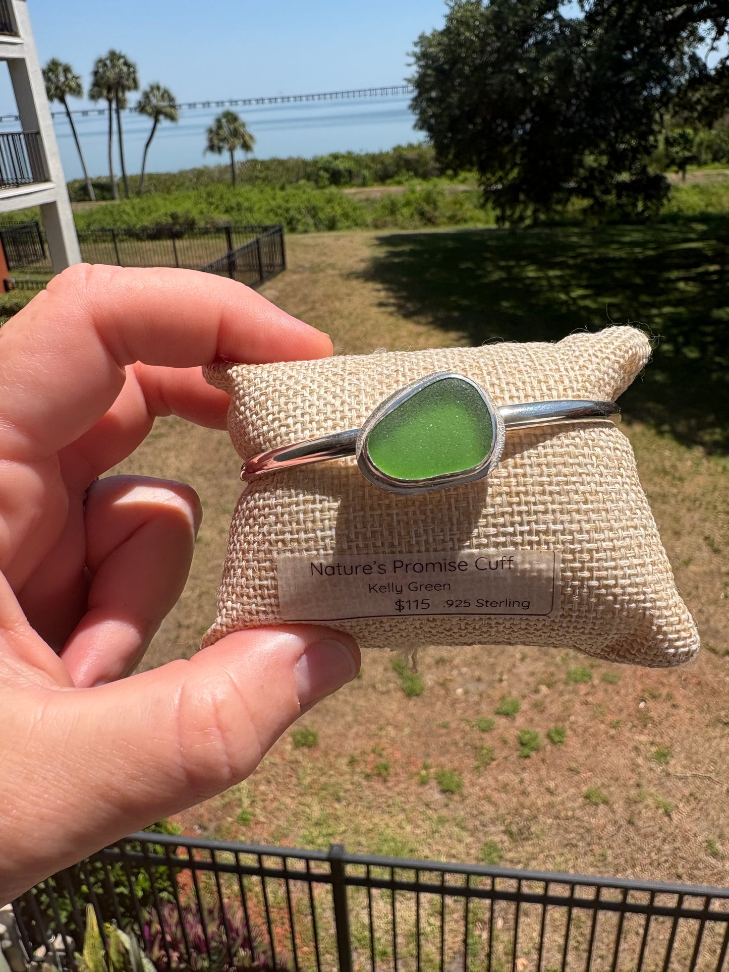 Nature's Promise Cuff | Kelly Green Sea Glass