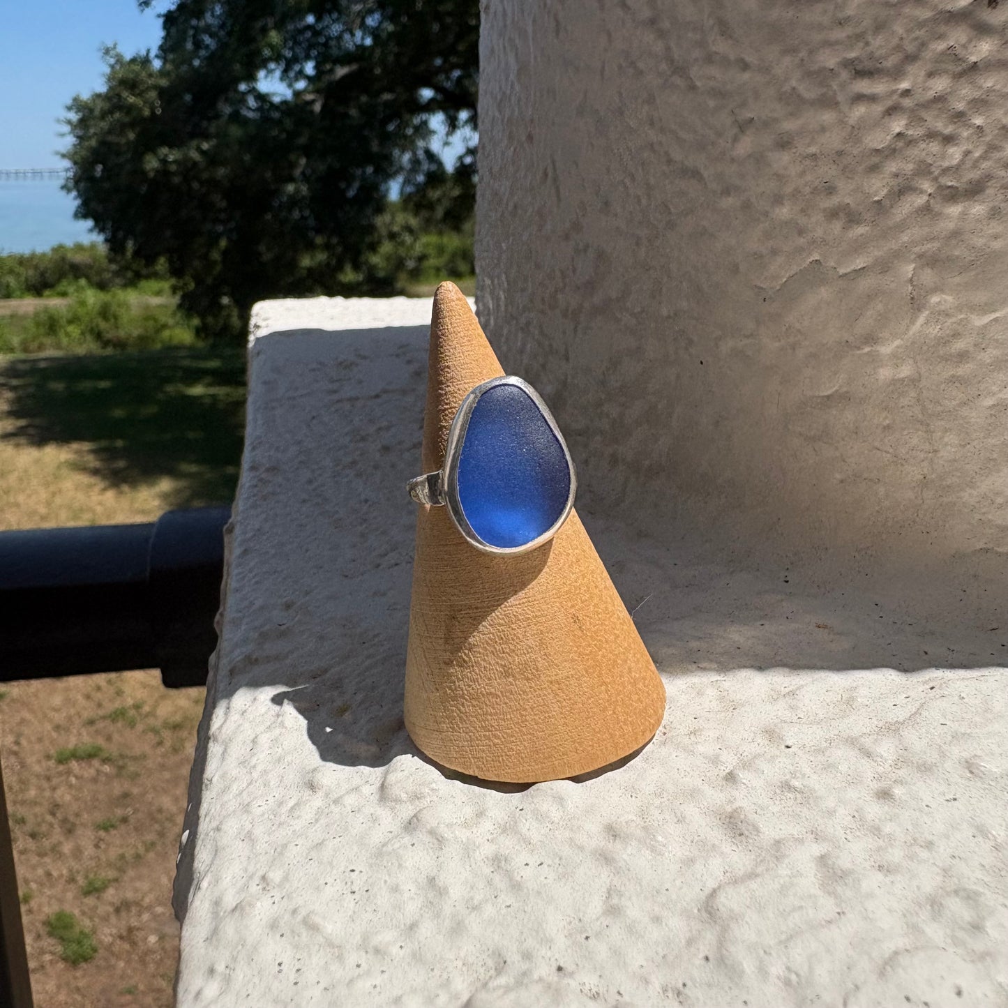 The Voyager Ring | Rare Cobalt Sea Glass