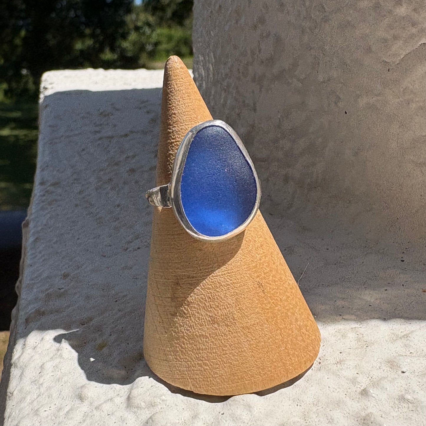 The Voyager Ring | Rare Cobalt Sea Glass