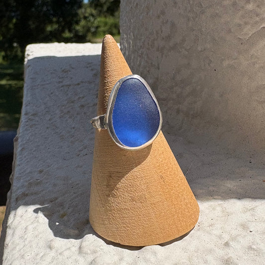 The Voyager Ring | Rare Cobalt Sea Glass