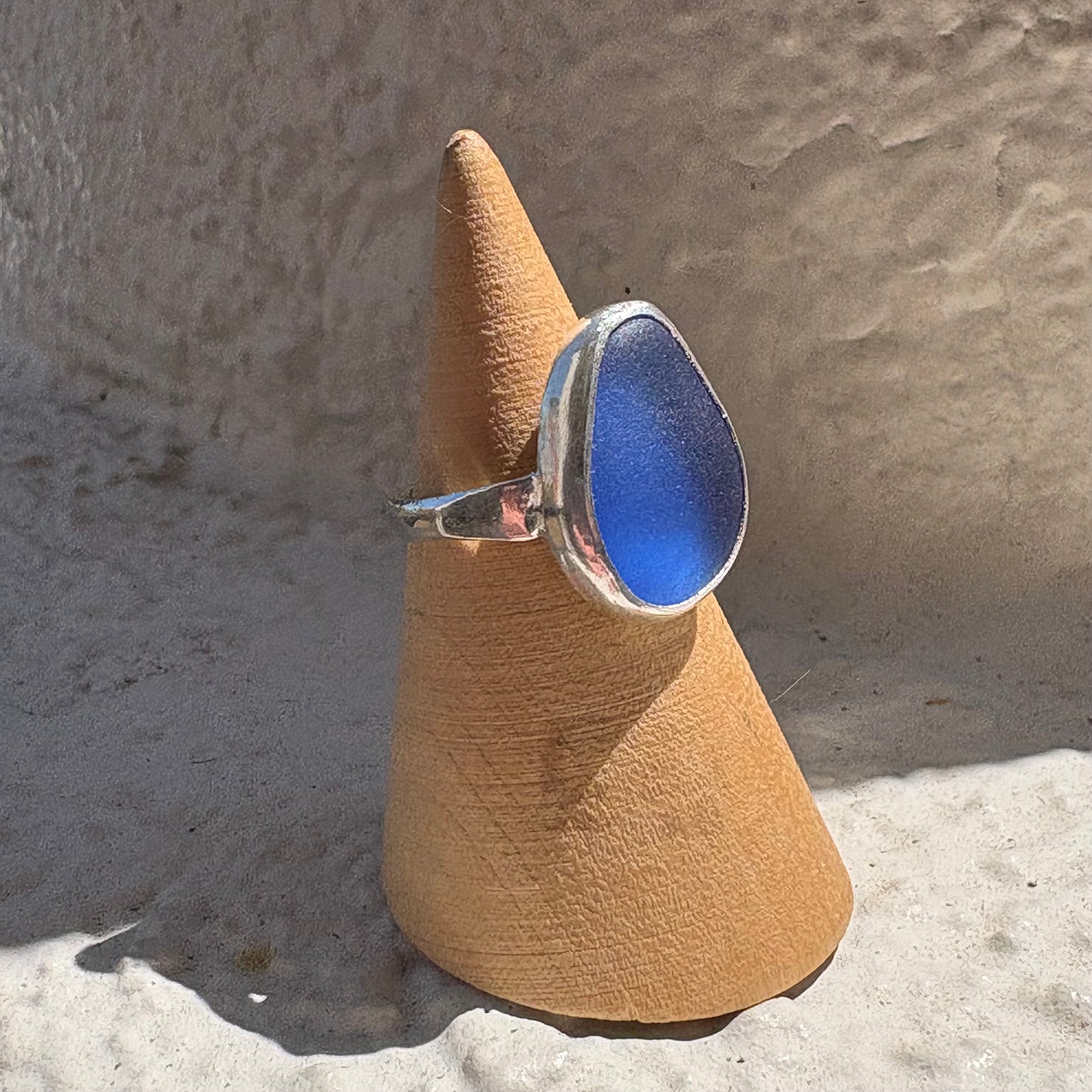 The Voyager Ring | Rare Cobalt Sea Glass
