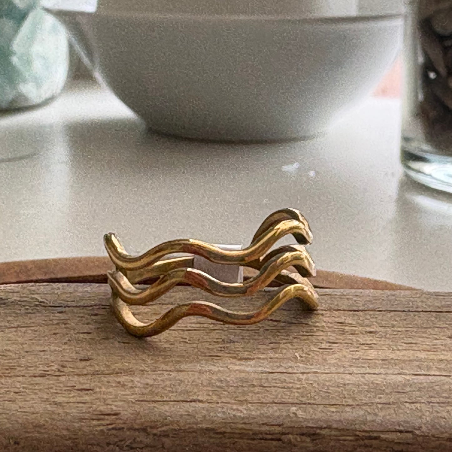 Triple Wave Ring: Ride the Tide