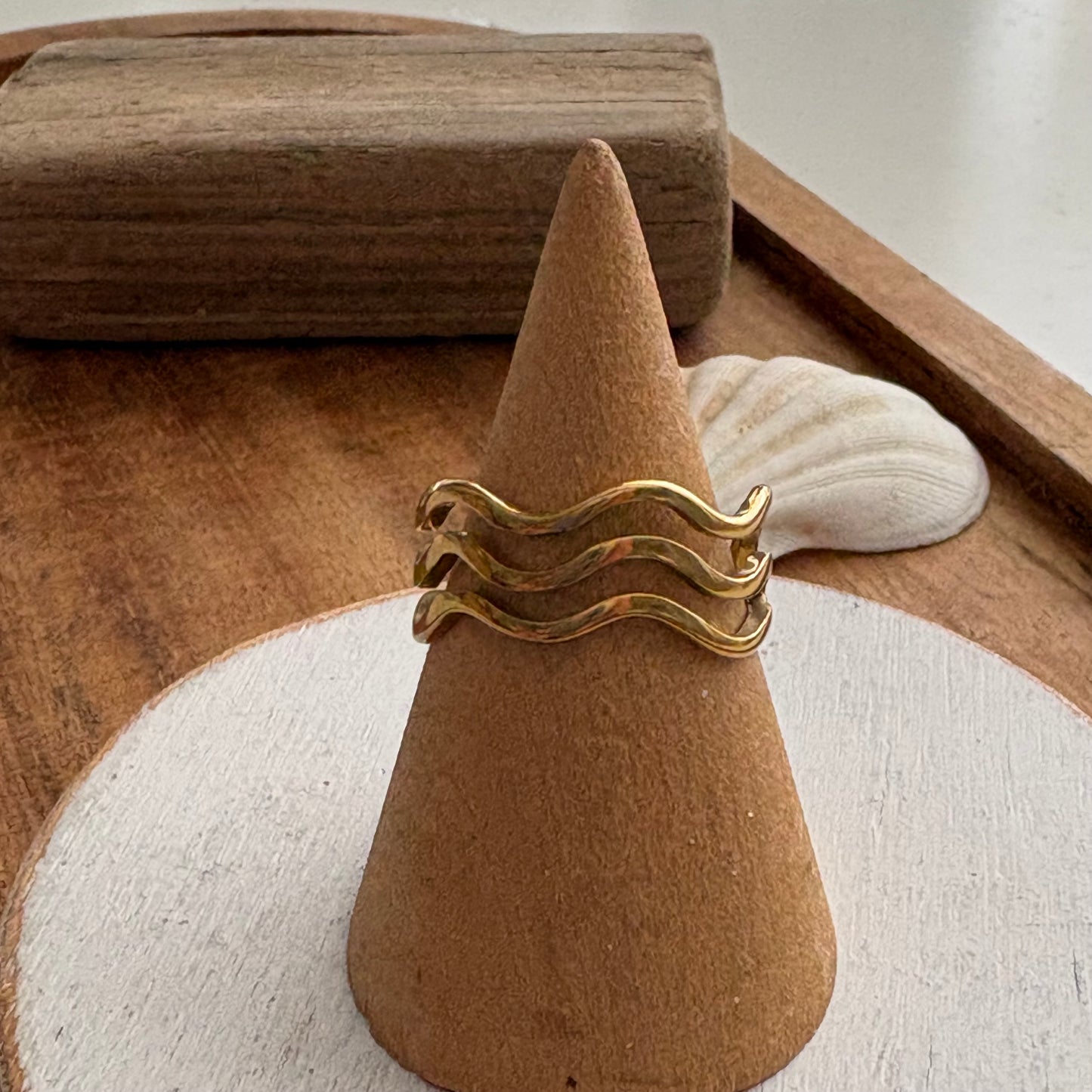 Triple Wave Ring: Ride the Tide