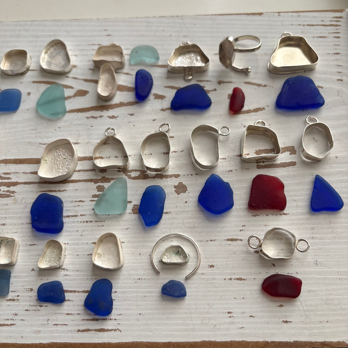 Sea to Shining Sea | Cobalt Blue Sea Glass Sterling Silver Collar Necklace
