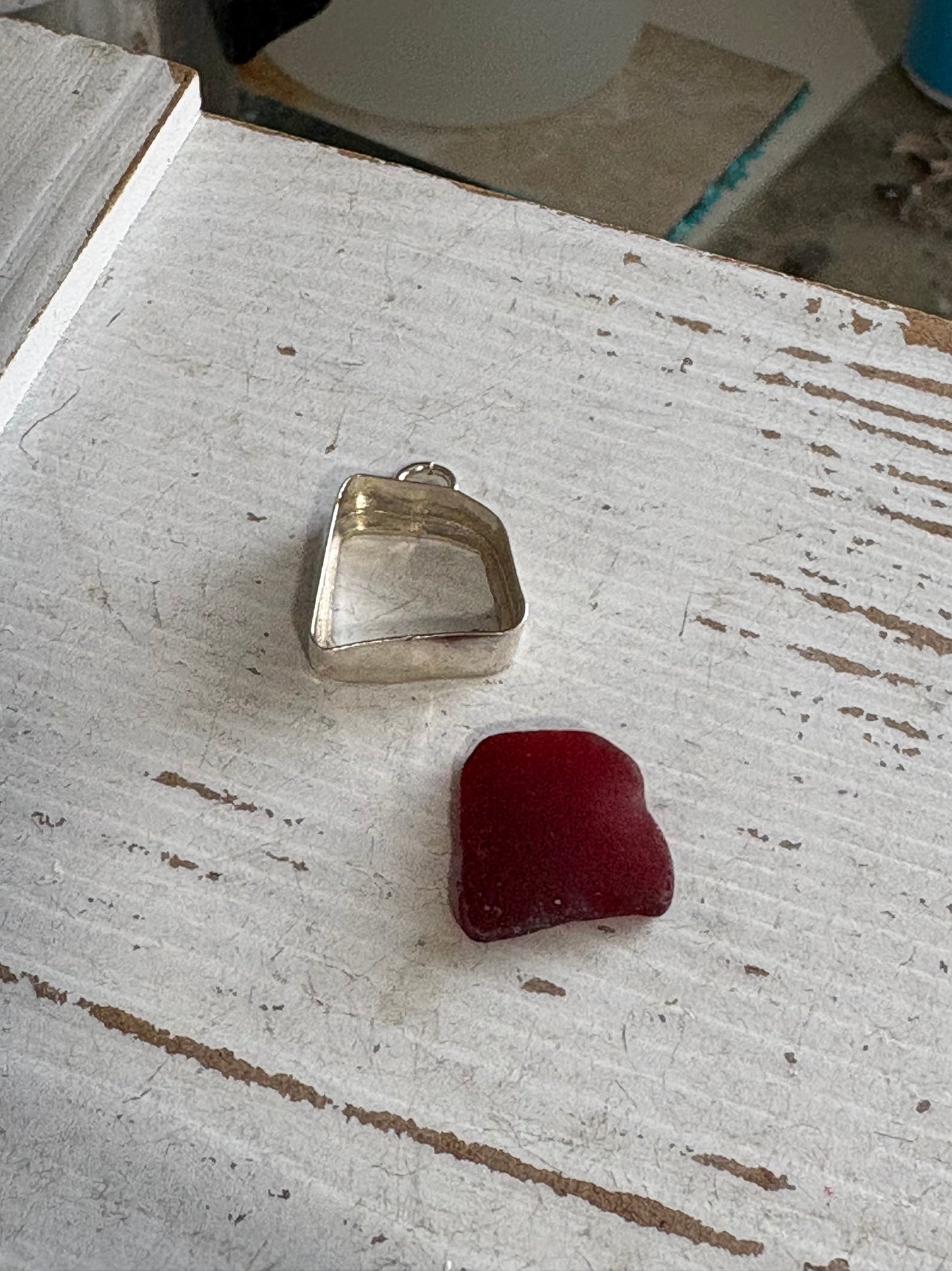 Rare Red Sea Glass Sterling Silver Collar Necklace | Genuine Beach Glass | Sea to Shining Sea Collection