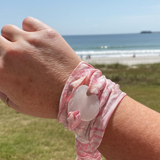 Silk Sari Sea Glass Wrap | Genuine Sea Glass