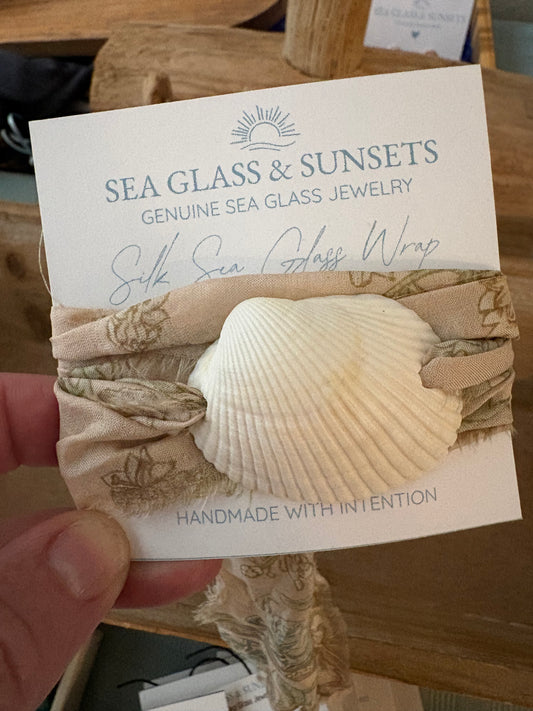 Silk Sari Sea Glass Wrap | Genuine Sea Glass