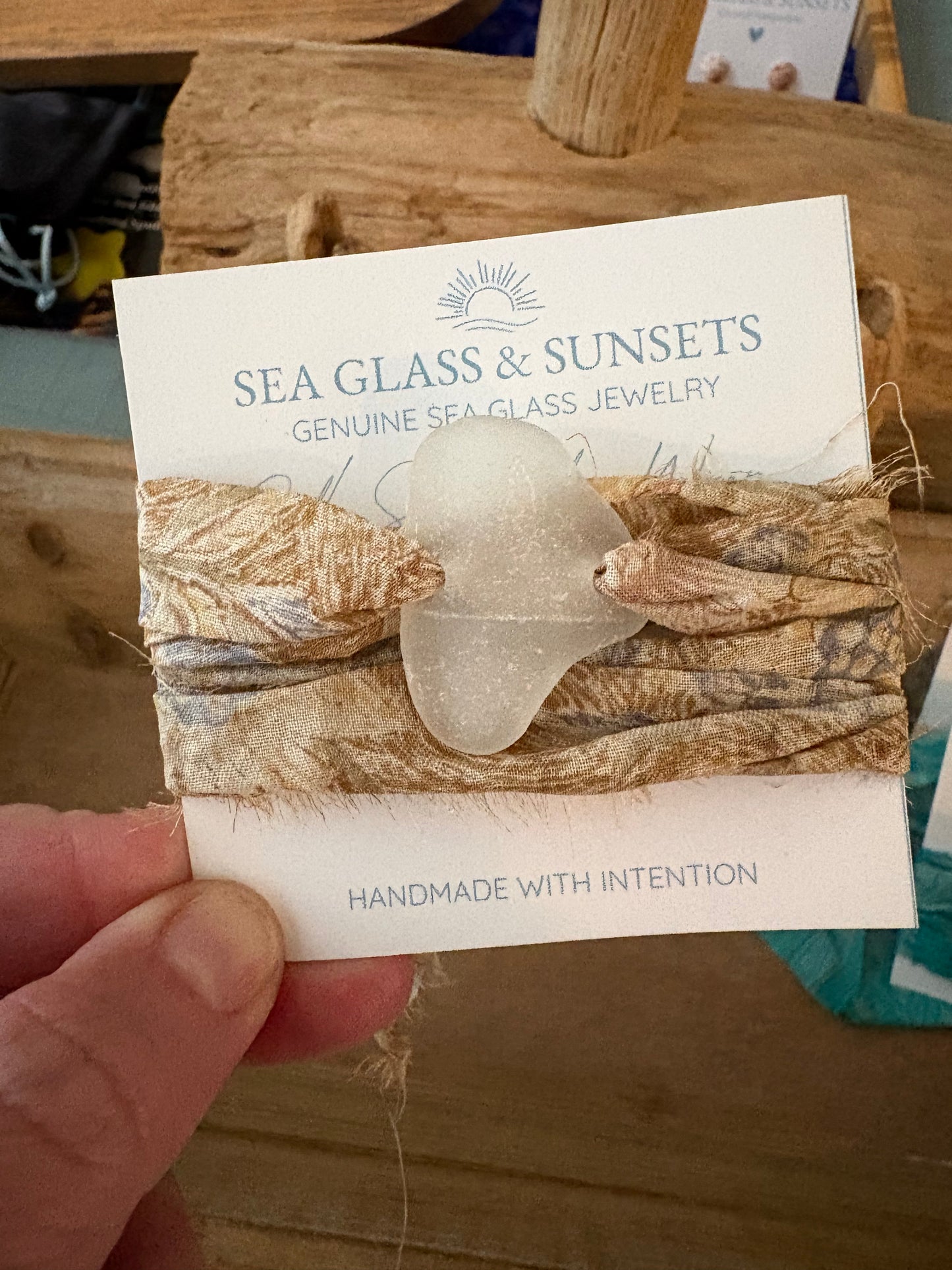 Silk Sari Sea Glass Wrap | Genuine Sea Glass