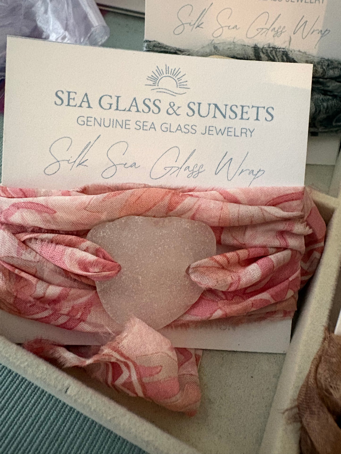 Silk Sari Sea Glass Wrap | Genuine Sea Glass