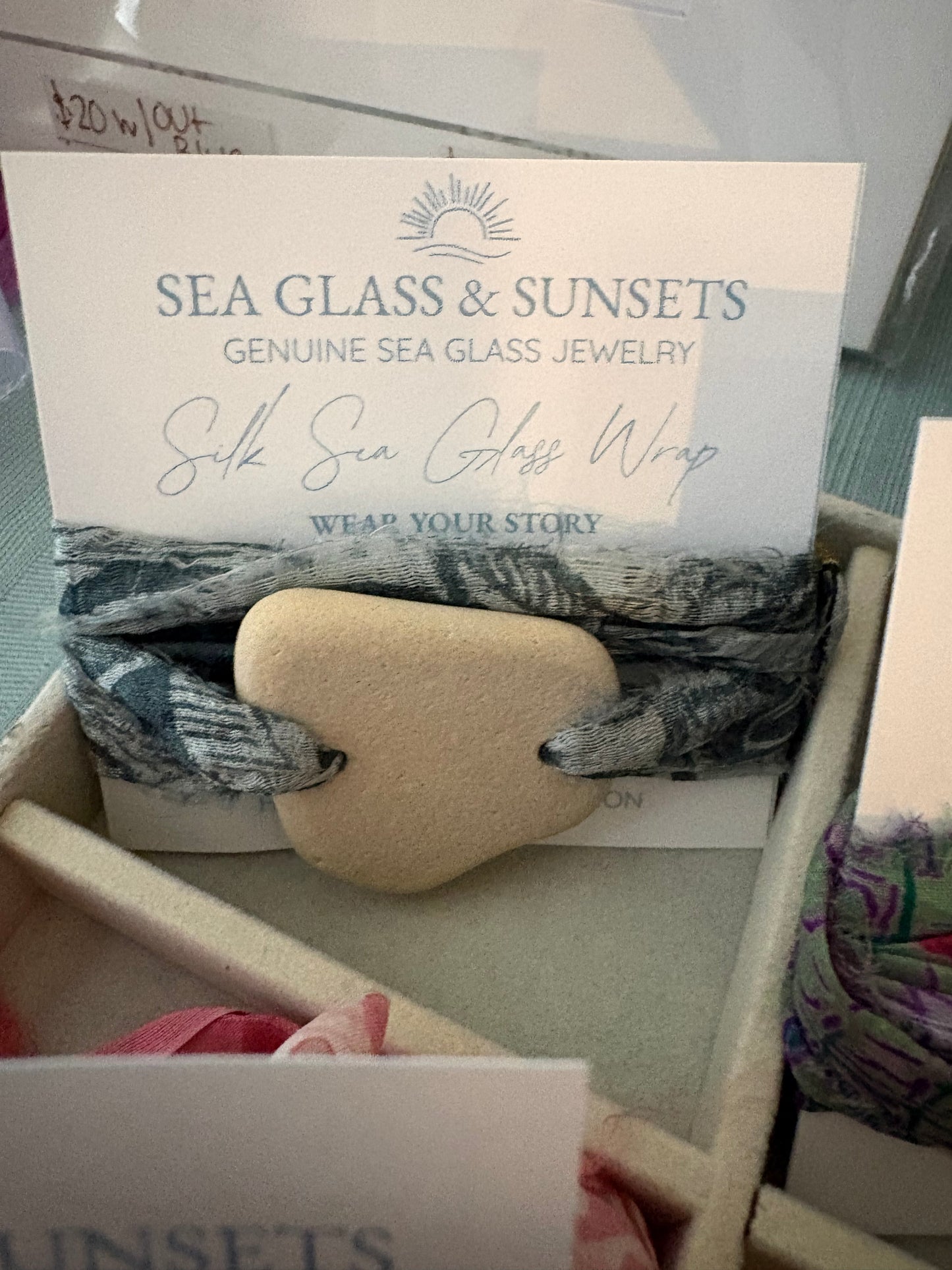 Silk Sari Sea Glass Wrap | Genuine Sea Clay