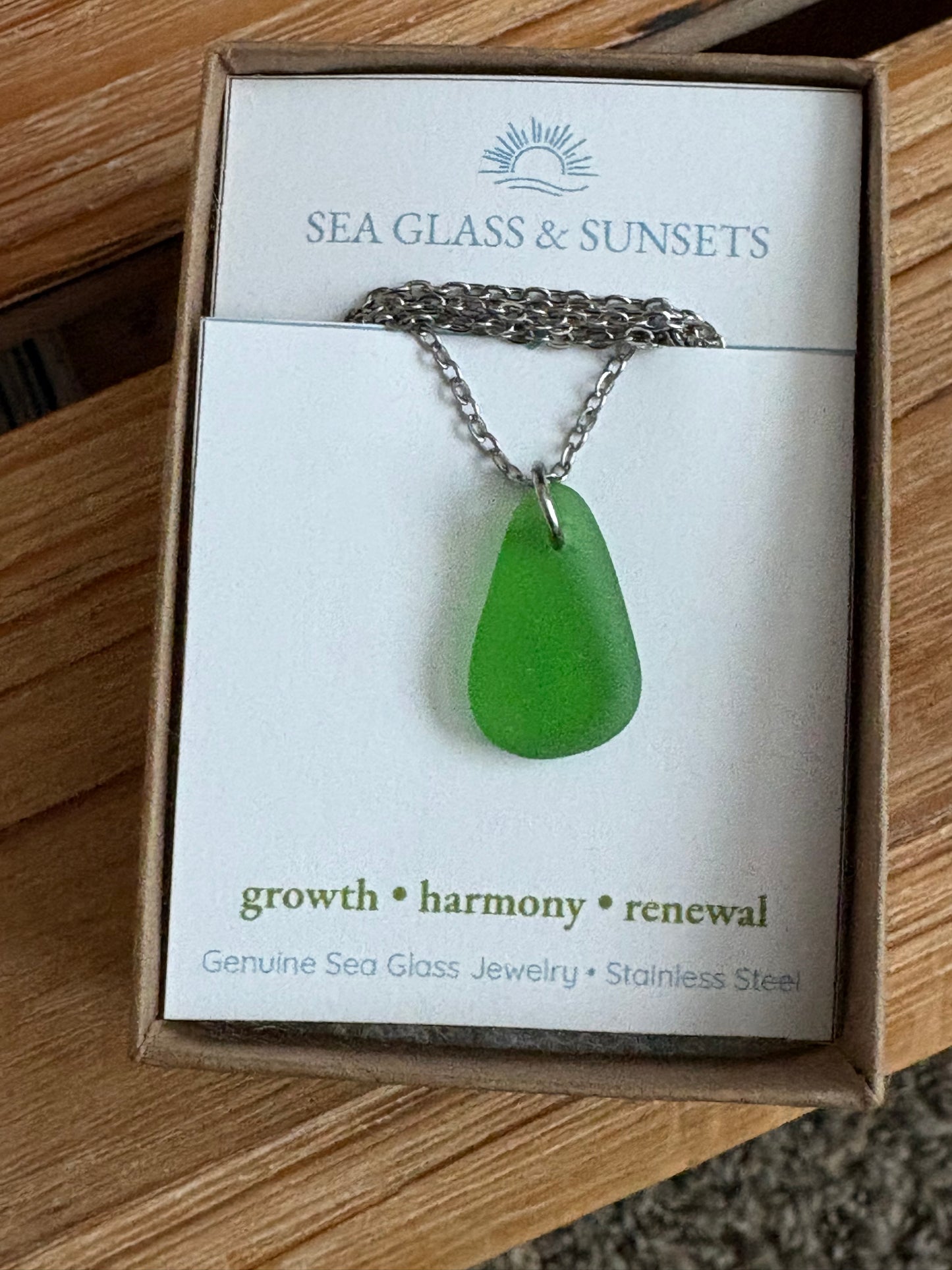 Green Sea Glass Pendant | Growth | Harmony | Renewal