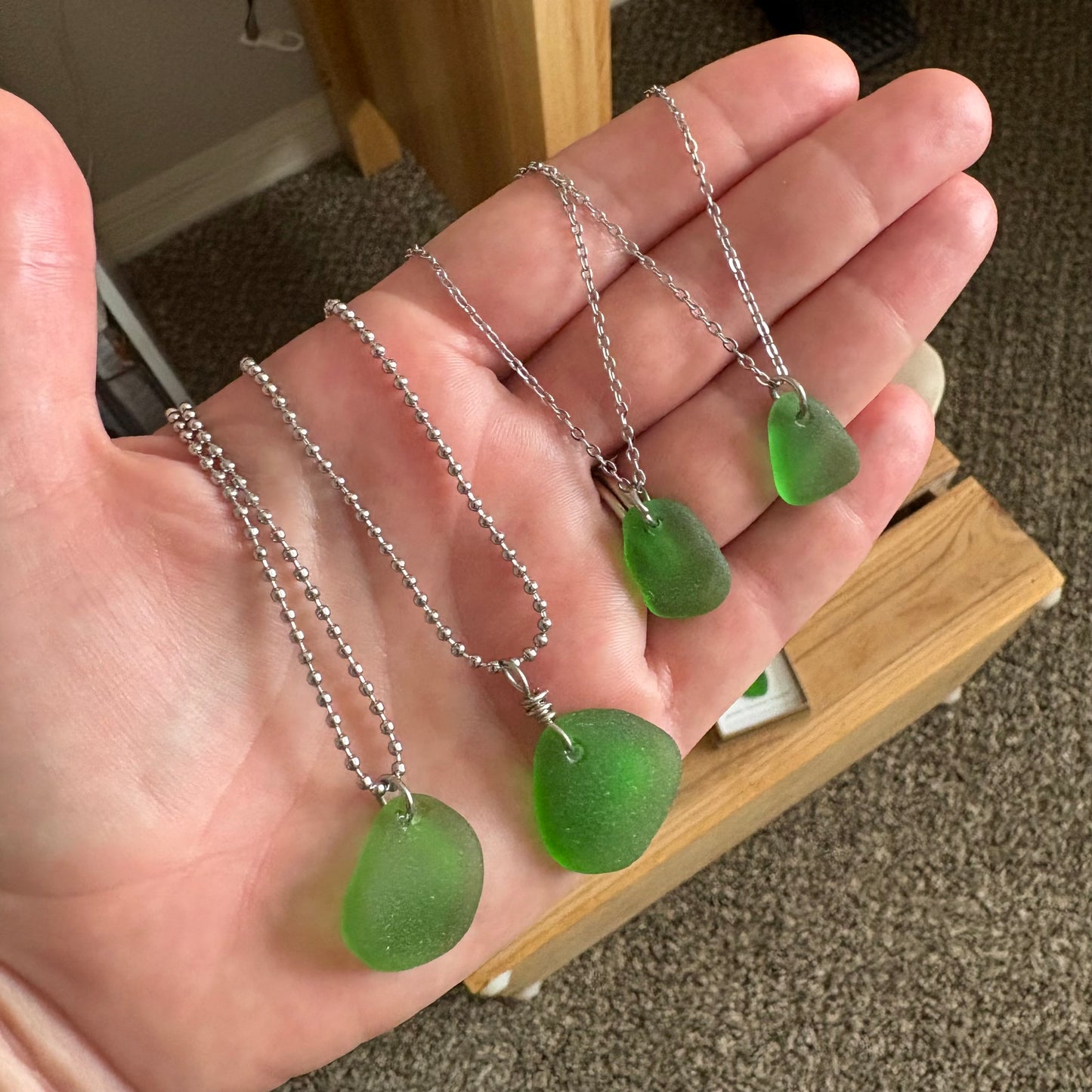 Green Sea Glass Pendant | Growth | Harmony | Renewal