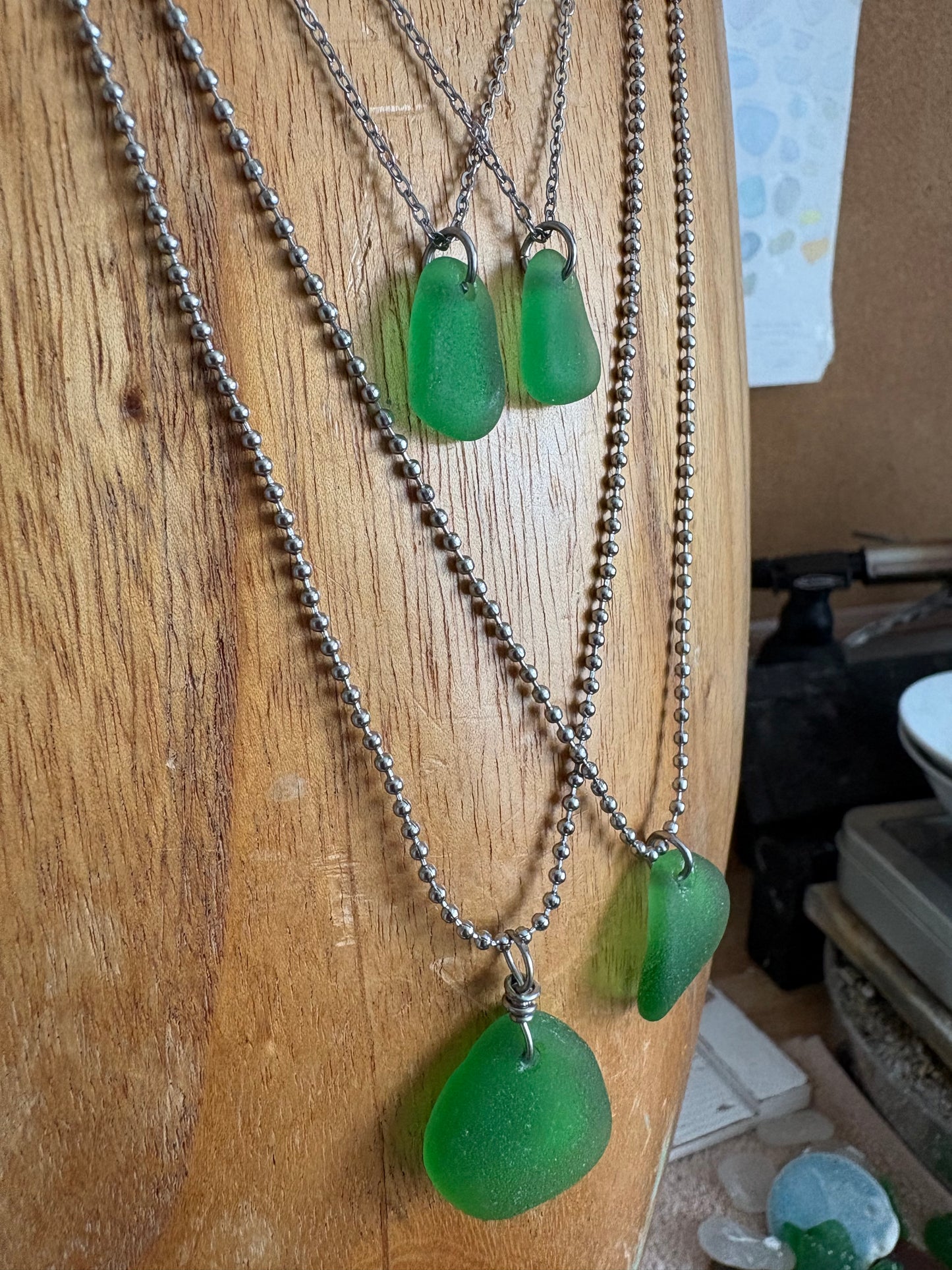 Green Sea Glass Pendant | Growth | Harmony | Renewal